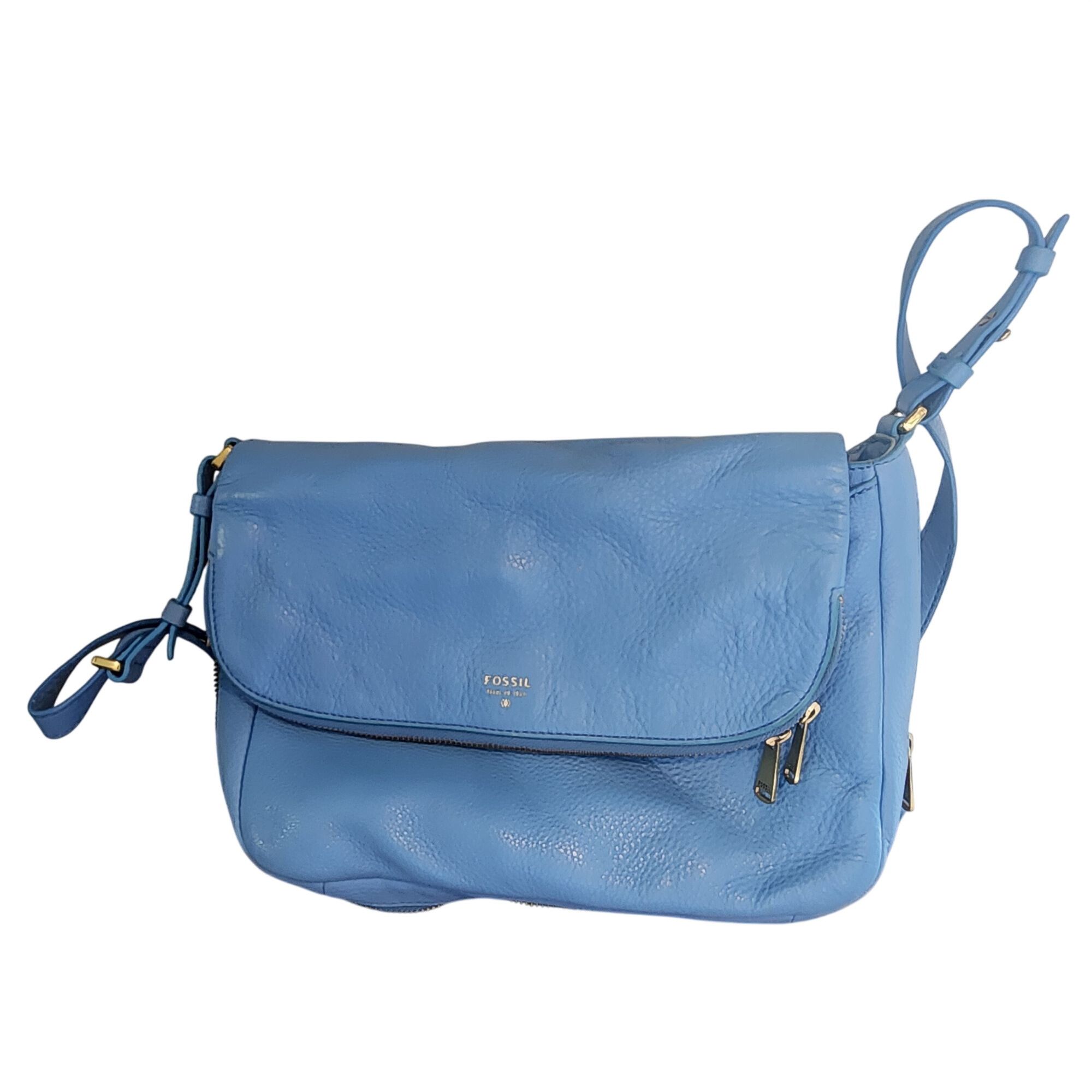 Fossil Fossil Preston Flap Crossbody Royal Blue Leather lots of poc Size ONE SIZE - 1 Thumbnail