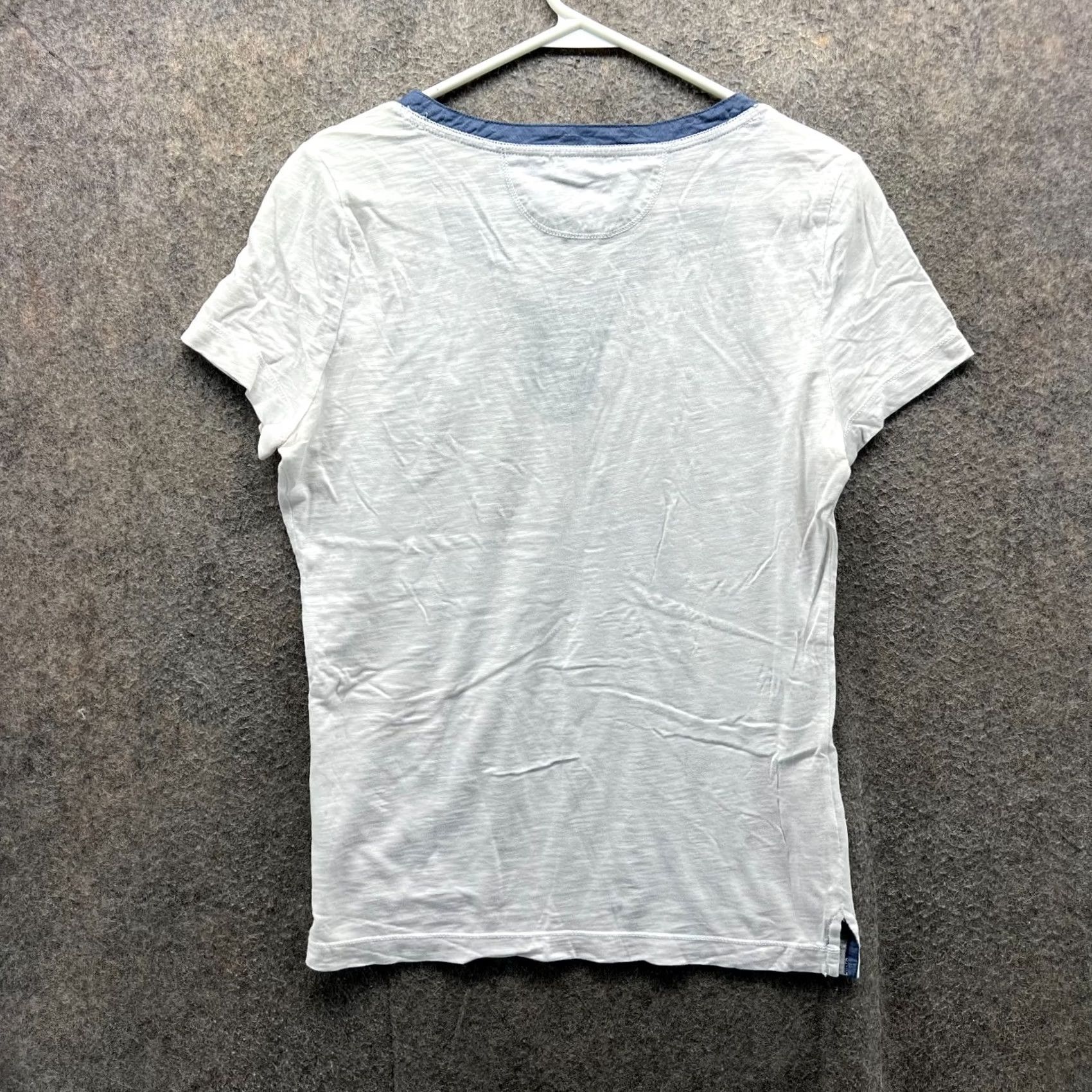 Ralph Lauren Ralph Lauren Shirt Womens Small White Blue Lace Up Pocket Cotton LRL Denim Shirt, Women, White, Small, Casual, Short Sleeve, Button Size S / US 4 / IT 40 - 2 Thumbnail