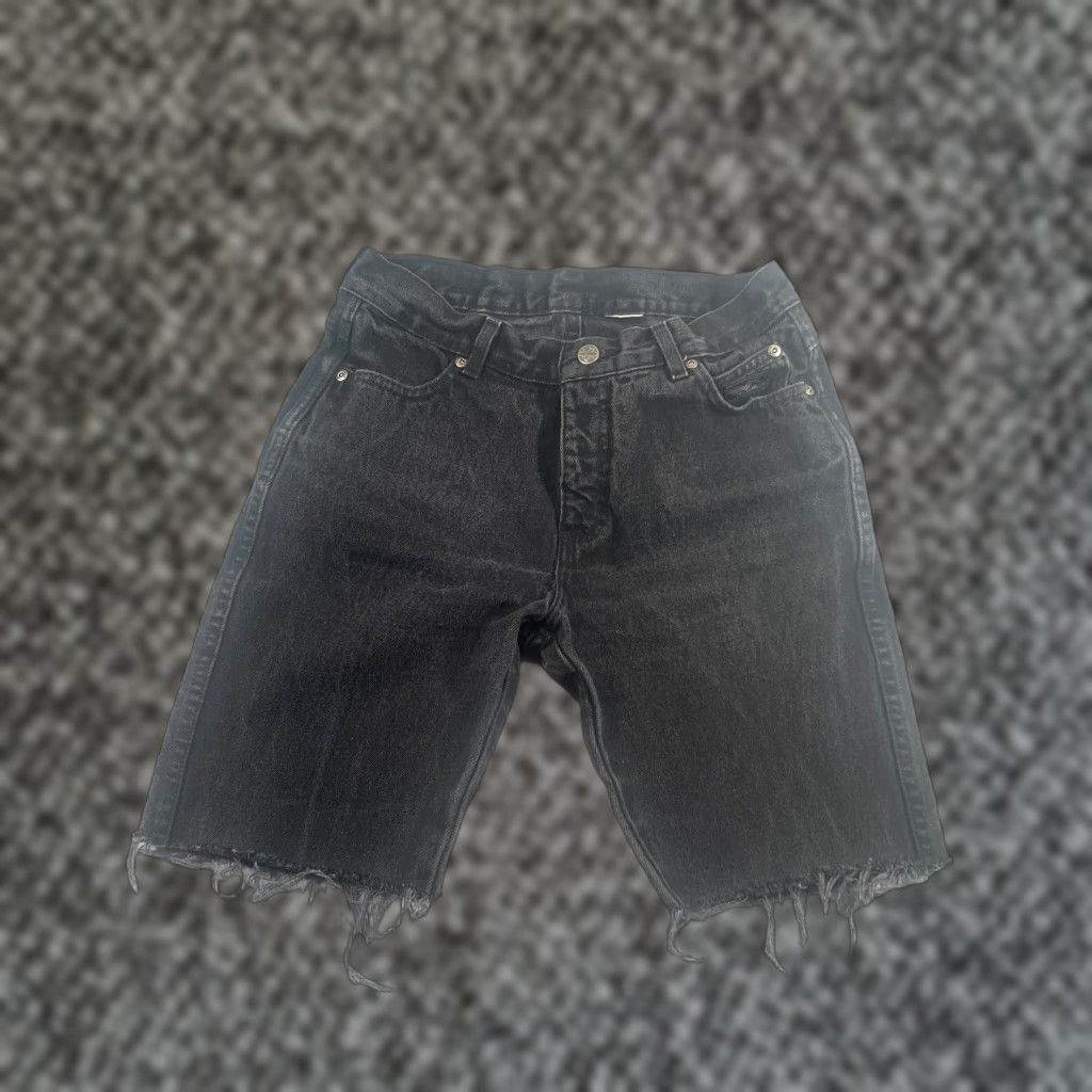 Harley Davidson VINTAGE Harley-Davidson Denim Shorts 31 Black Y2K 90s Skater Workwear Mens Size US 31 - 1 Thumbnail