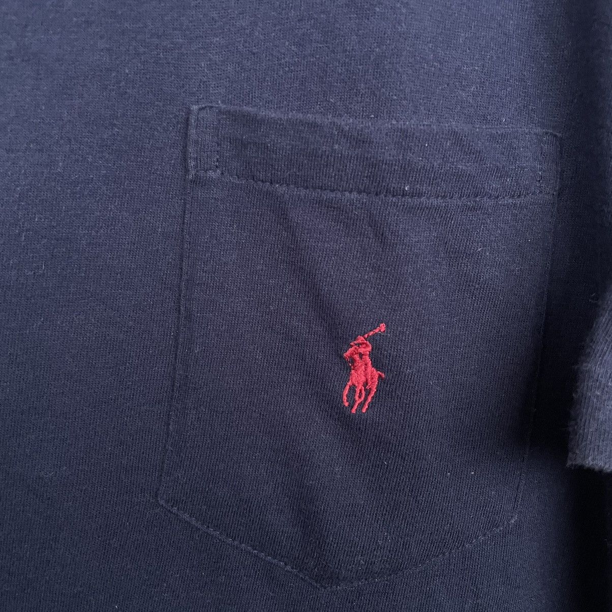 Polo Ralph Lauren × Ralph Lauren × Vintage 90s Polo RL Single Pocket Embroidery Small Pony T Shirt Size US XL / EU 56 / 4 - 2 Thumbnail