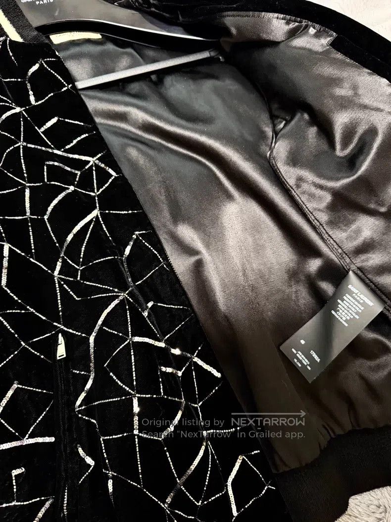 Saint Laurent Paris Saint Laurent Paris Glitter Tube Embellished Velvet Black Size US S / EU 44-46 / 1 - 4 Thumbnail