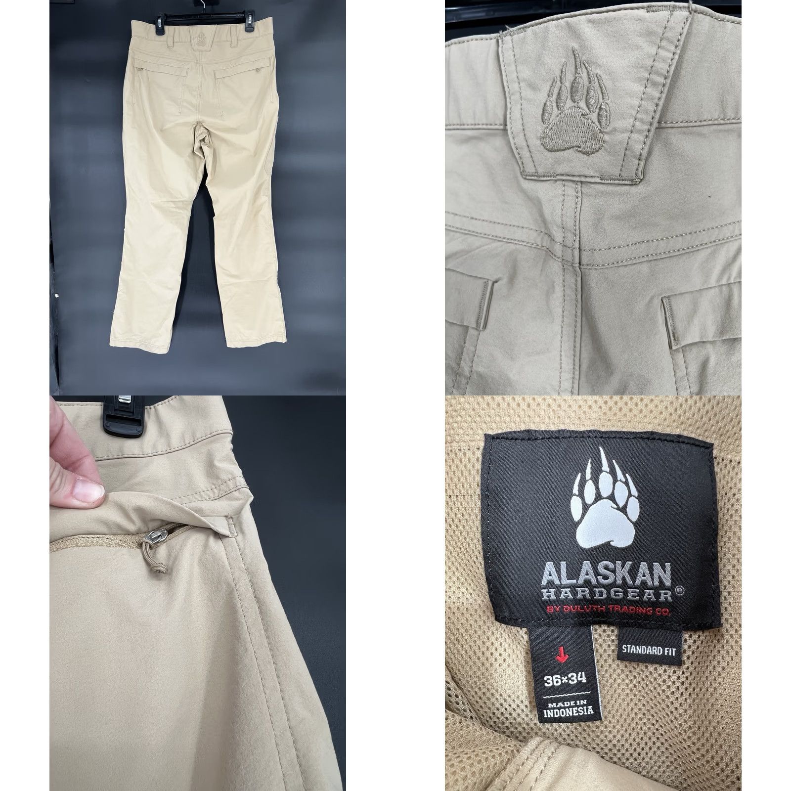 CO Alaskan Hardgear Duluth Trading Co Mens 36x34 Khaki Tan Outdoor Hiking Pants Size US 36 / EU 52 - 8 Thumbnail