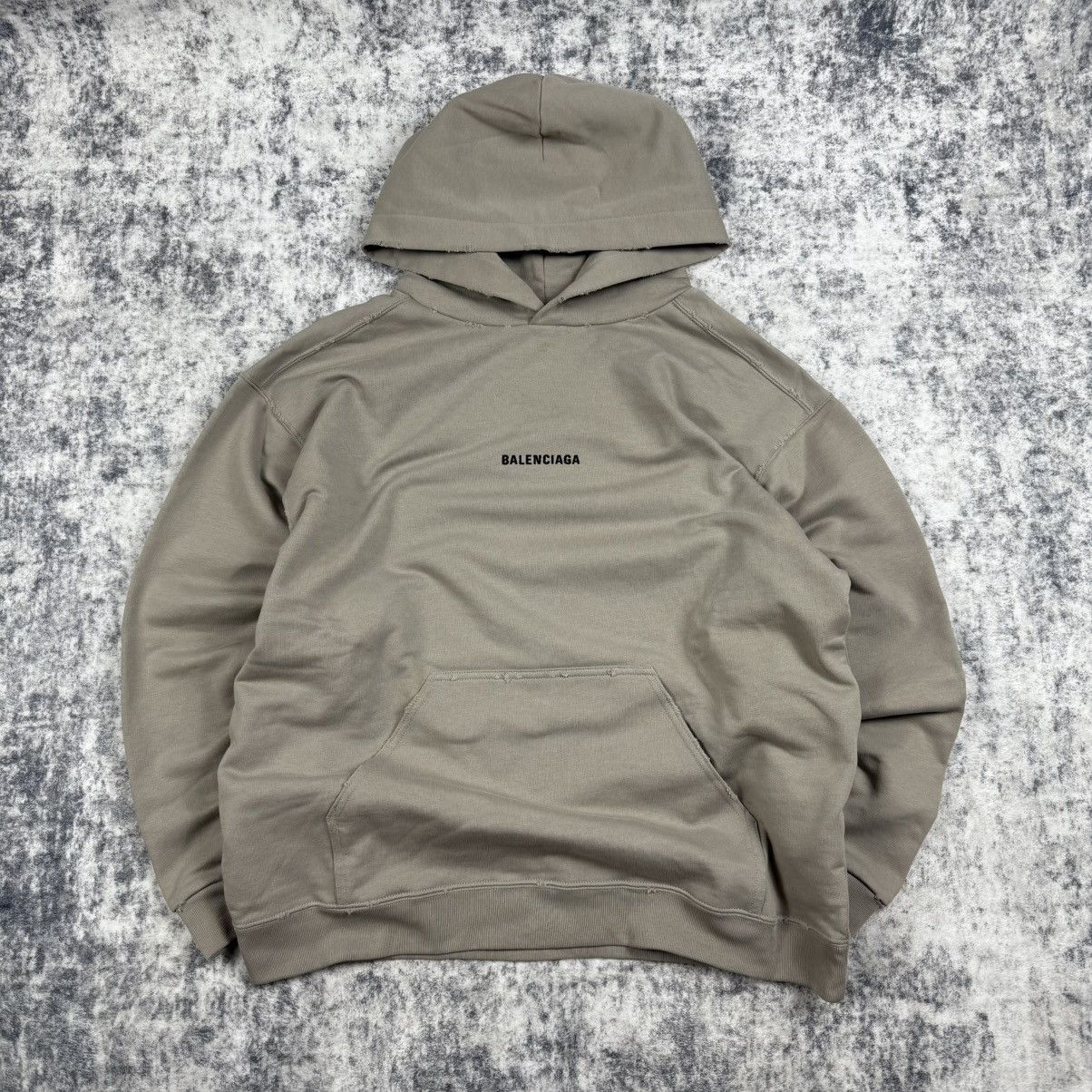 Balenciaga Balenciaga Distressed Embroidered Big Logo Hoodie Size US S / EU 44-46 / 1 - 1 Thumbnail