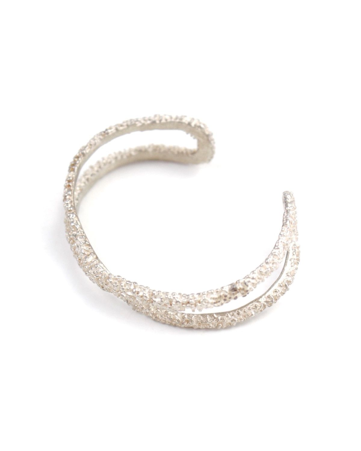 Vintage 2000S JAPANESE MADE TEXTURED SILVER-TONE TWIST CUFF BRACELET Size ONE SIZE - 3 Thumbnail