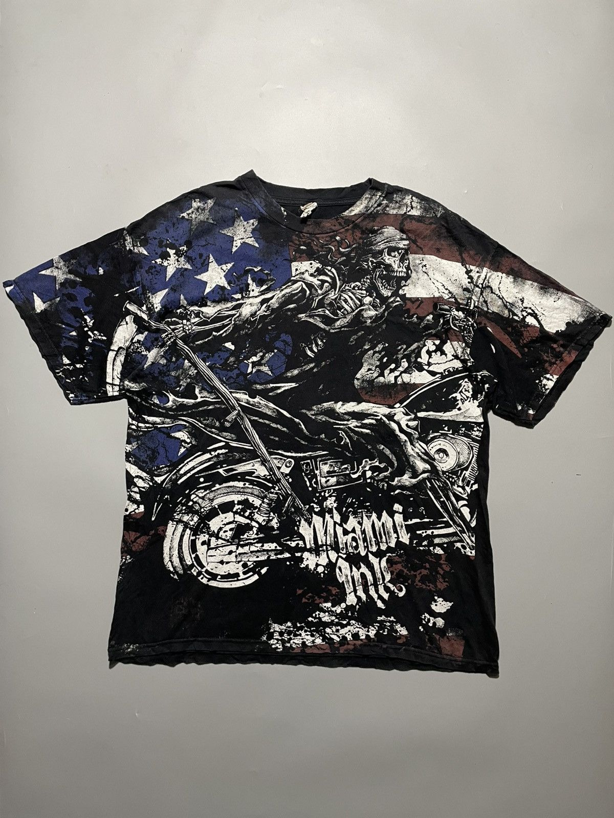 Other Y2k Miami Ink Skeleton Biker Graphic Tee Size US XL / EU 56 / 4 - 1 Thumbnail