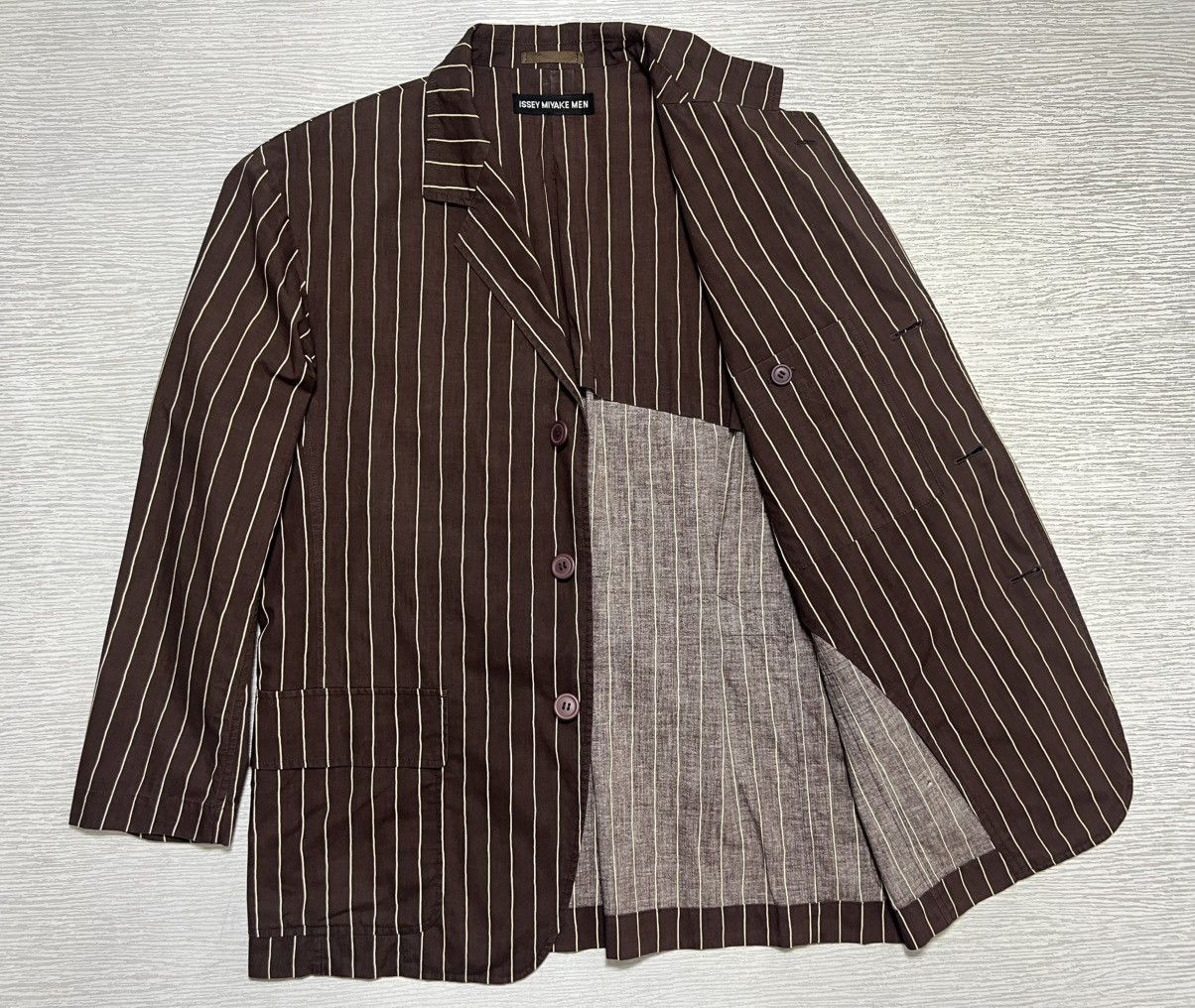 Issey Miyake Issey Miyake Men - Cinch Back Stripe Blazer Size US M / EU 48-50 / 2 - 3 Thumbnail