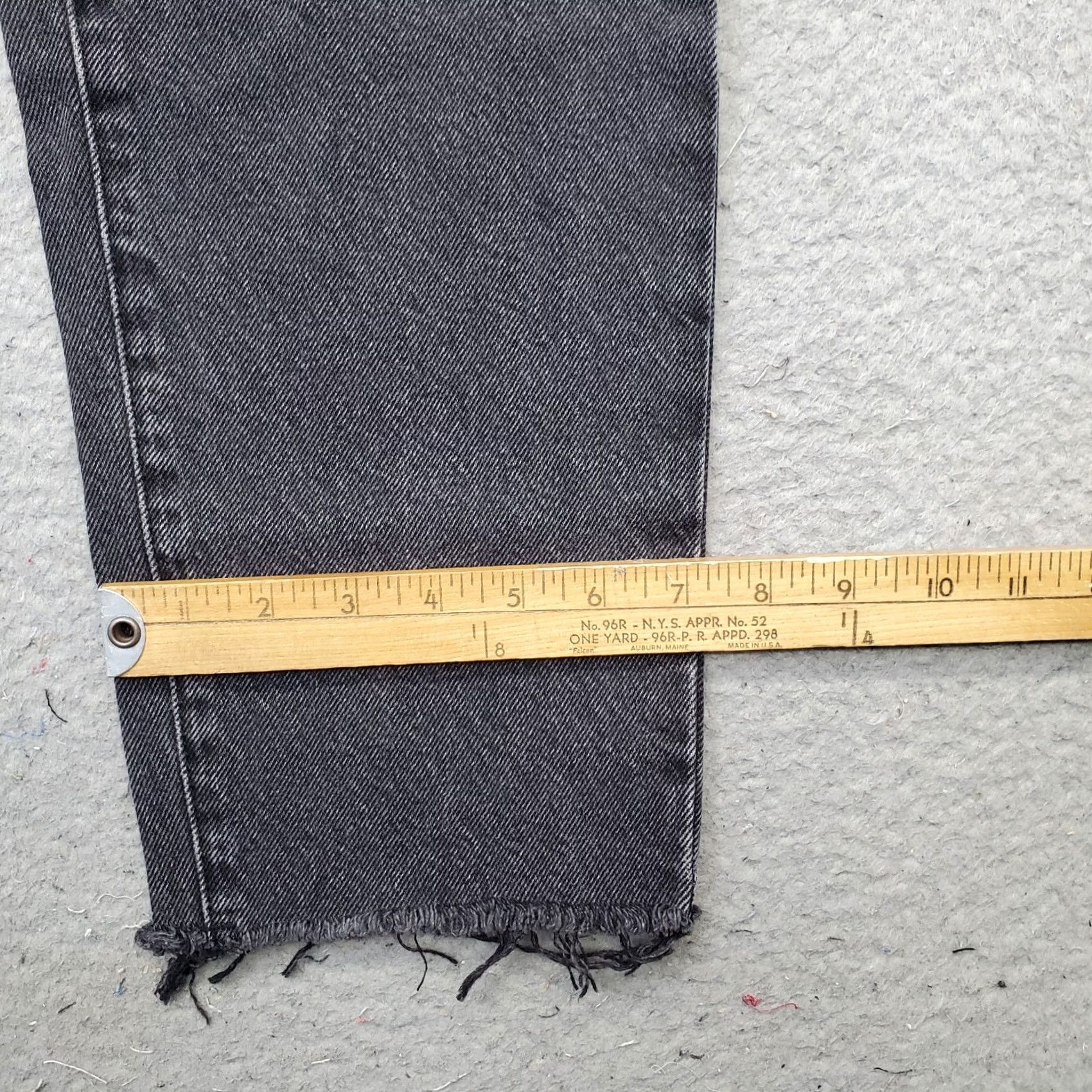 Pacsun PacSun Straight Jeans Womens 26 Black Denim Stretch Raw Hem High Rise Dark Wash Jeans Size 26" / US 2 / IT 38 - 5 Thumbnail