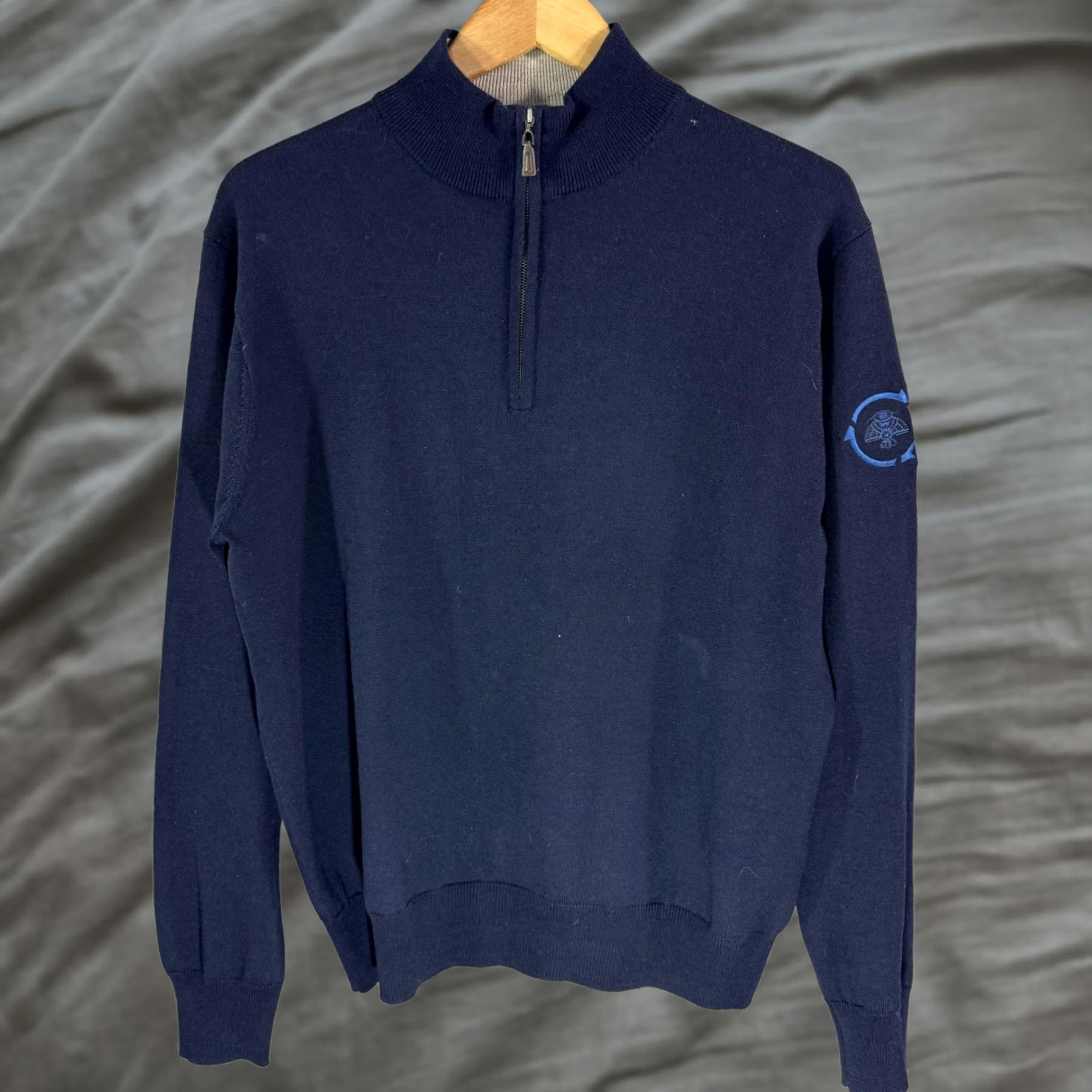 Peter Millar VINTAGE? No. Peter Millar Sweater Mens M Navy Blue Merino Wool 1/4 Zip Golf Pullover Phoenix Open Mens Size US M / EU 48-50 / 2 - 1 Thumbnail