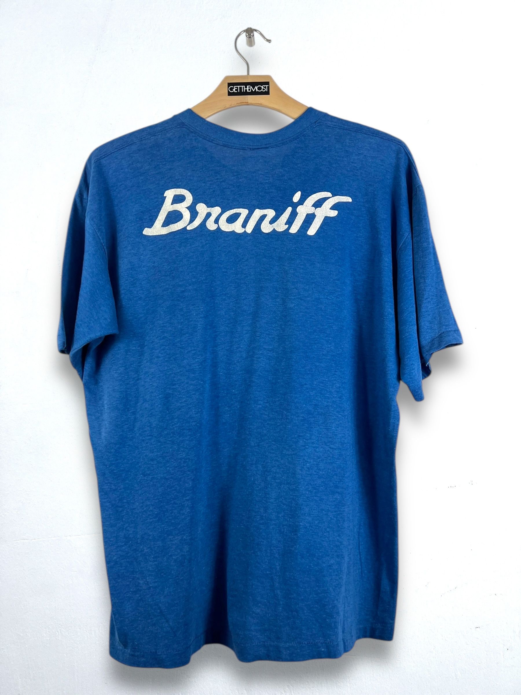 Vintage No.5200 Vintage 90s Braniff Airways Promo Graphic Tee Size US XL / EU 56 / 4 - 8 Thumbnail