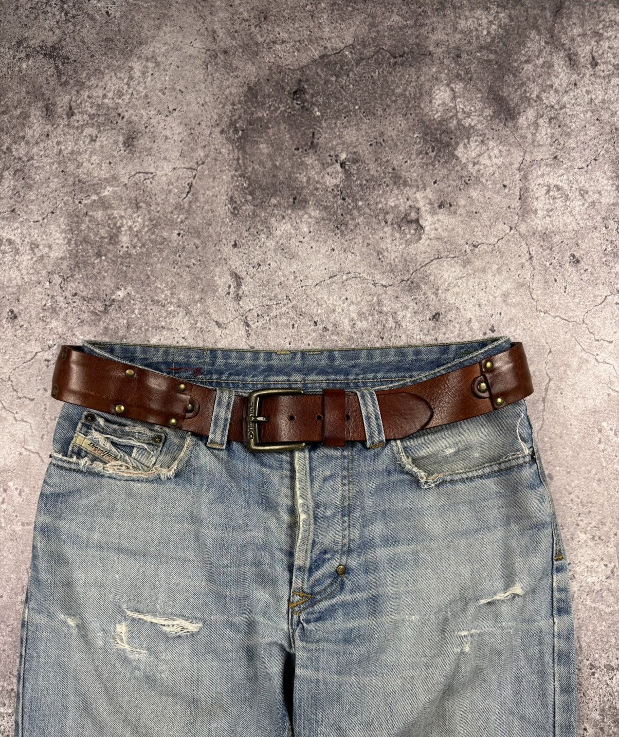 Vintage Diesel Japanese Style Archive Patchwork Leather Belt