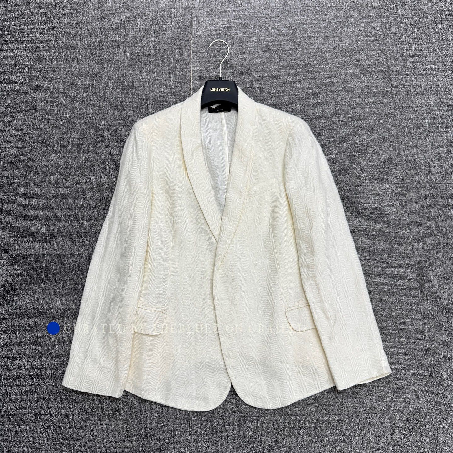 Loro Piana White Lightweight Herringbone Blazer Size US M / EU 48-50 / 2 - 1 Thumbnail