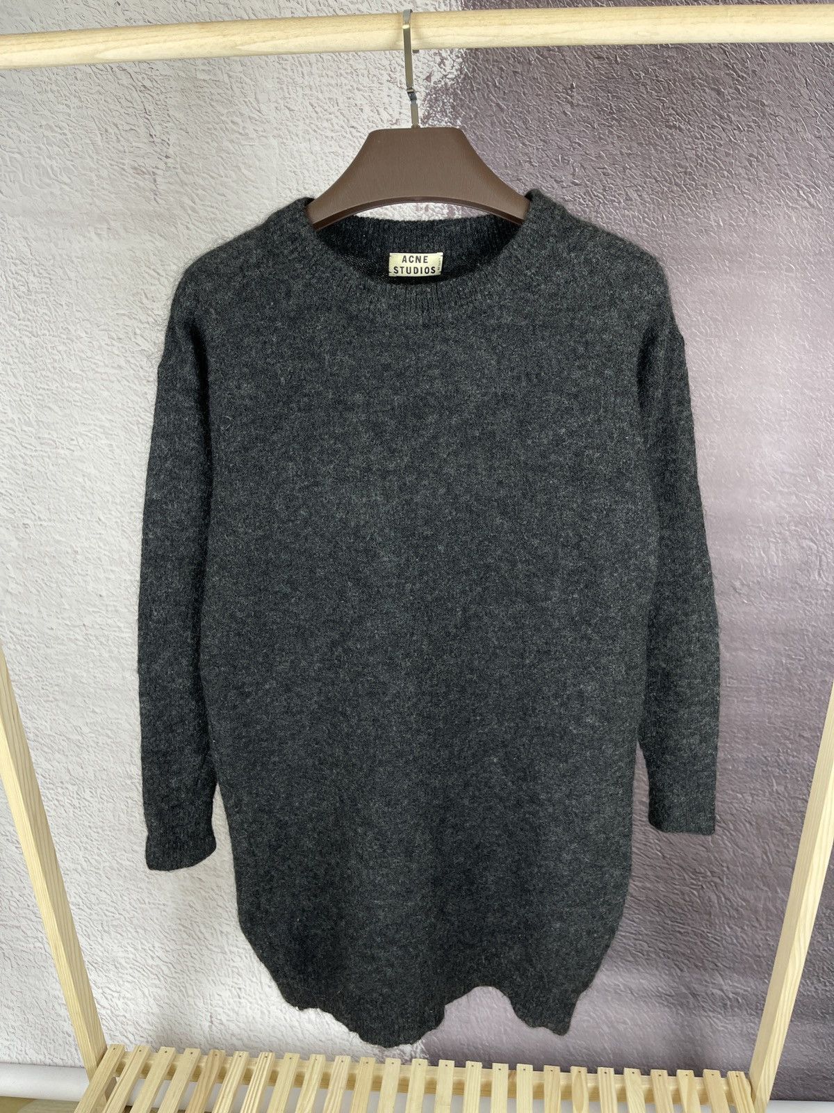 image of Acne Studios Wham Mohair Paw13 Wool Sweater Pullover Dress in Grey, Women's (Size XS)