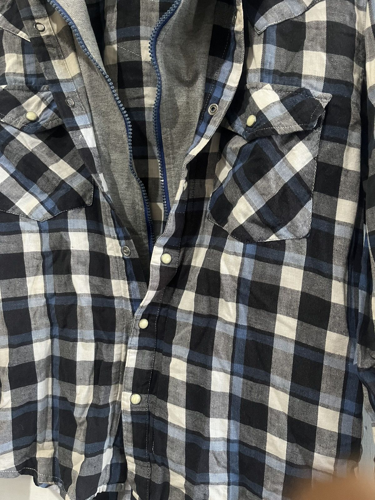 If Six Was Nine MARAK Magnificent Wave Plaid Flannel Hooded Shirt Size US M / EU 48-50 / 2 - 5 Thumbnail