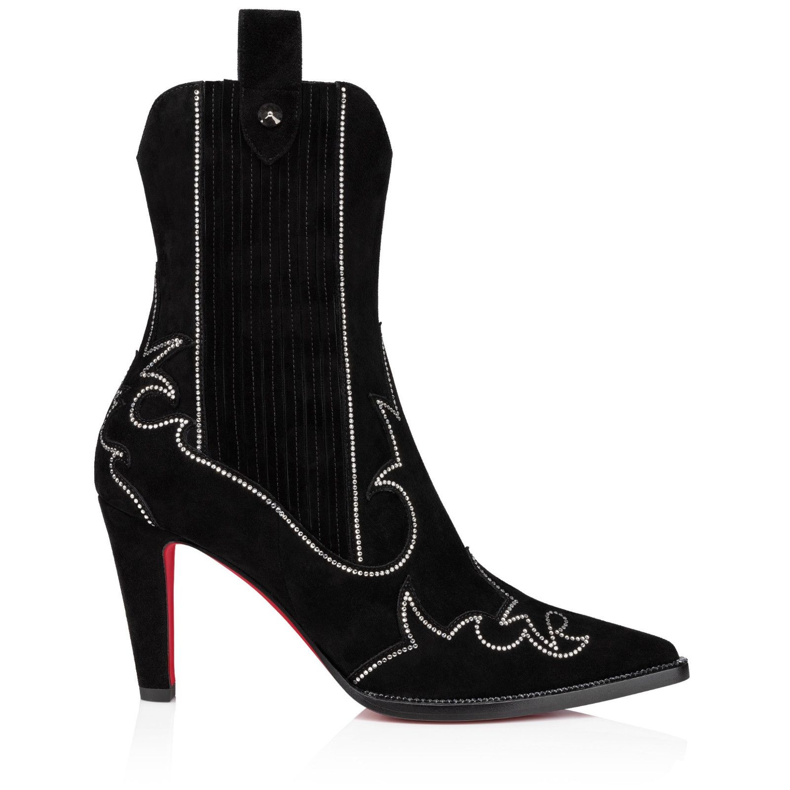 Christian Louboutin Christian Louboutin Santigag Strass Black Suede Boot 39.5 Size US 9.5 / IT 39.5 - 5 Thumbnail