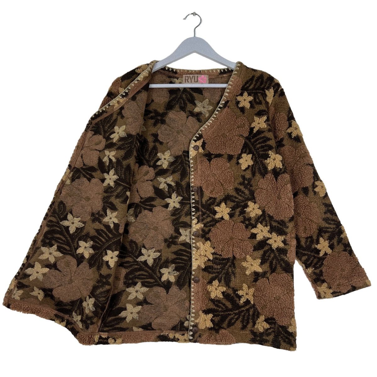 Japanese Brand 🔥 RYU FLOWER FLEECE JACKET Size US M / EU 48-50 / 2 - 9 Thumbnail