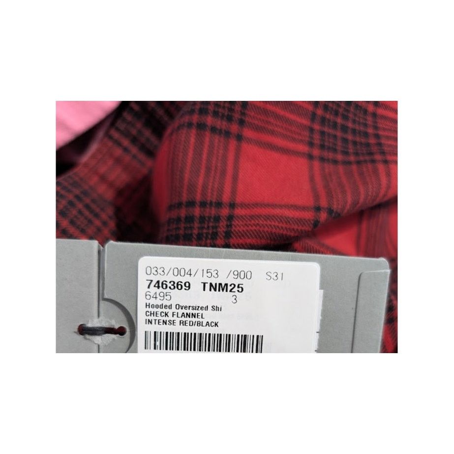 Balenciaga o1rshd1 Hooded Oversized Shirt Check in Red/Black Size US L / EU 52-54 / 3 - 22 Thumbnail