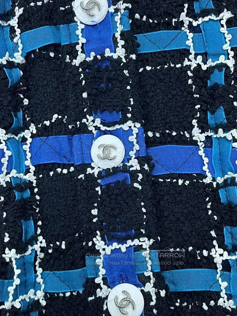 Chanel Chanel Black Blue Plaid Tweed Vest. Size US S / EU 44-46 / 1 - 2 Thumbnail