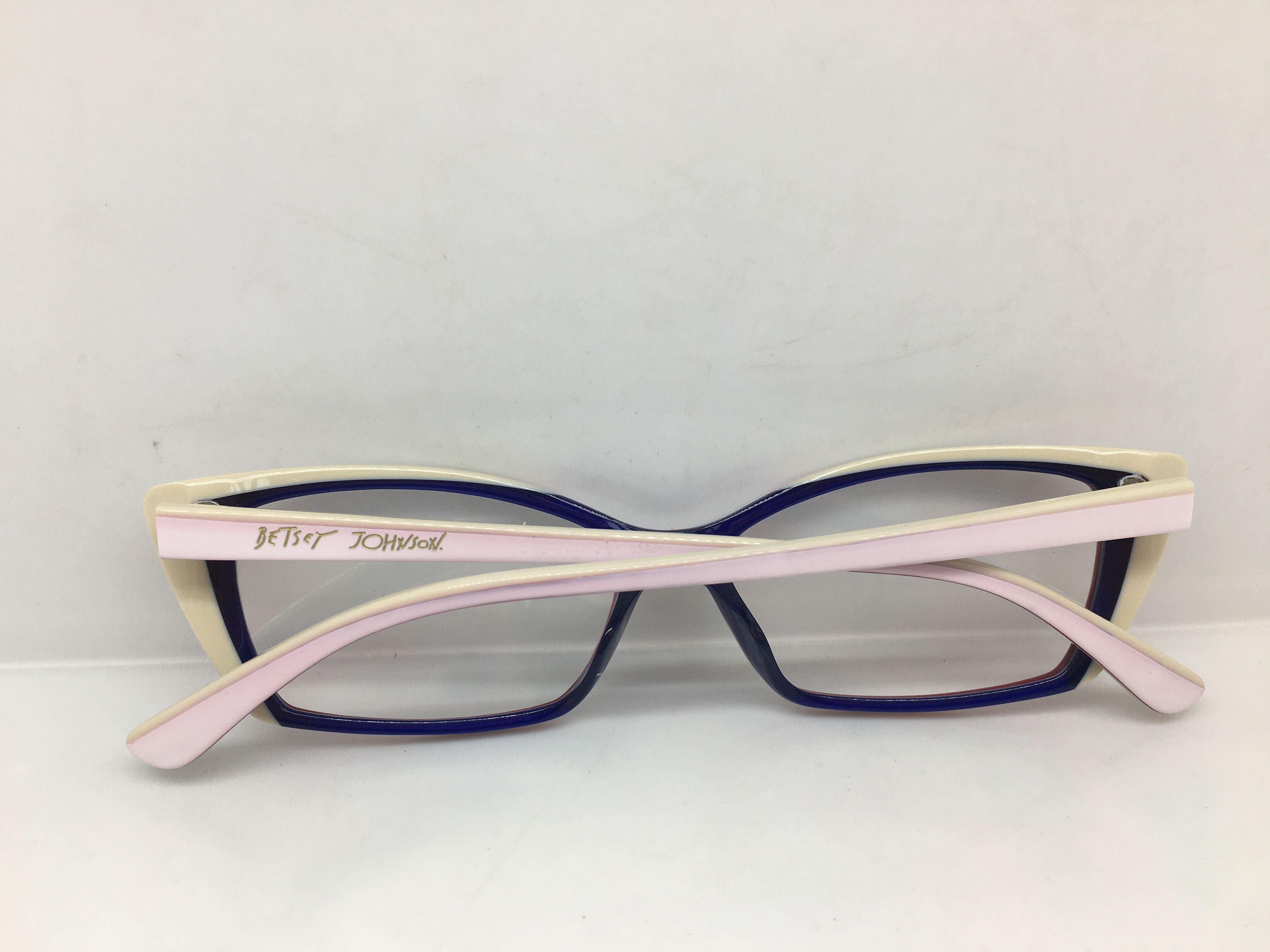 Betsey Johnson Betsey Johnson White Pink Purple Cat Eye Eyeglasses Size ONE SIZE - 8 Thumbnail