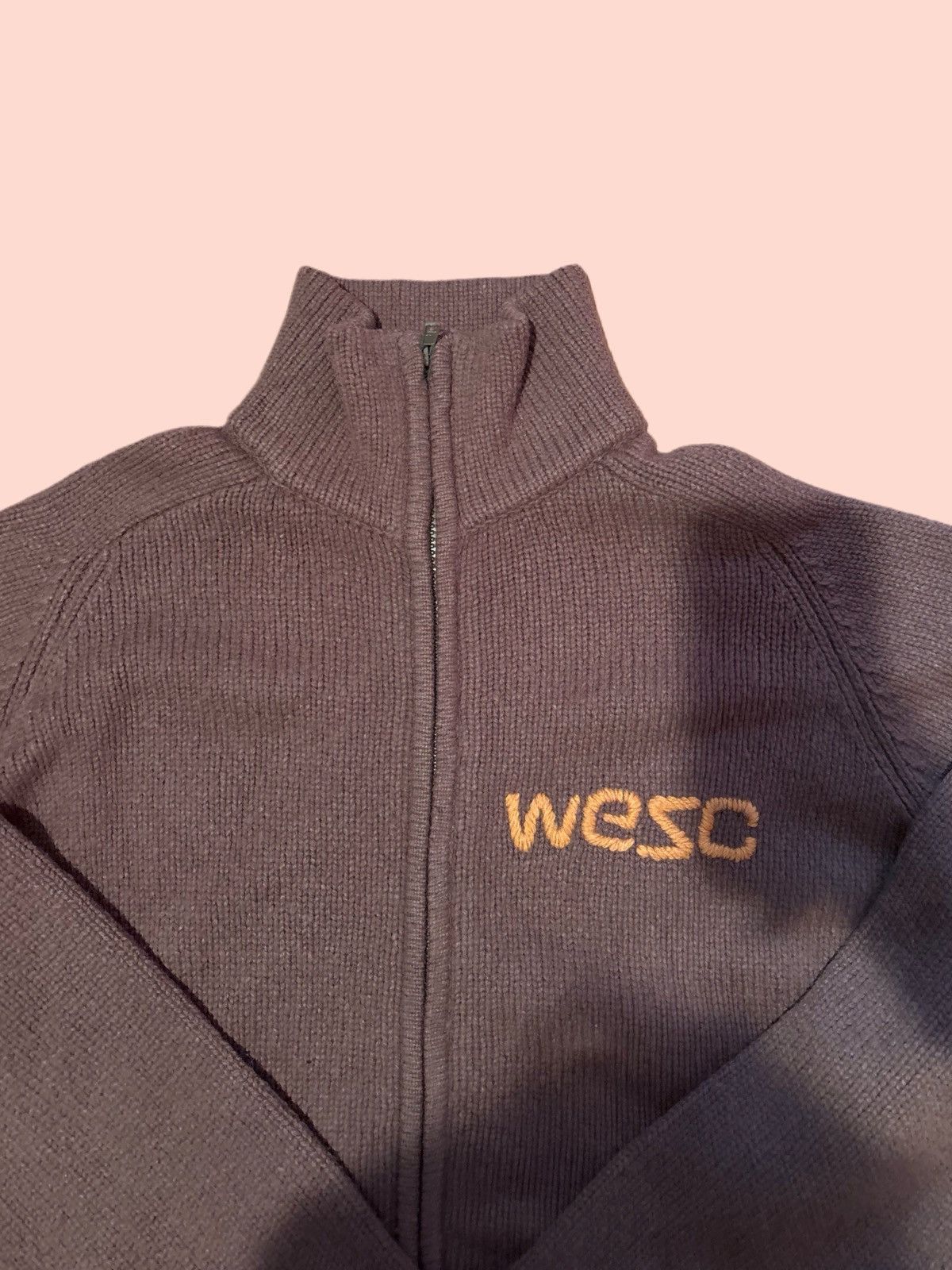 WeSC WeSc Early 2000s Full Zip Wool Sweater - Brown/Orange Size US M / EU 48-50 / 2 - 2 Thumbnail