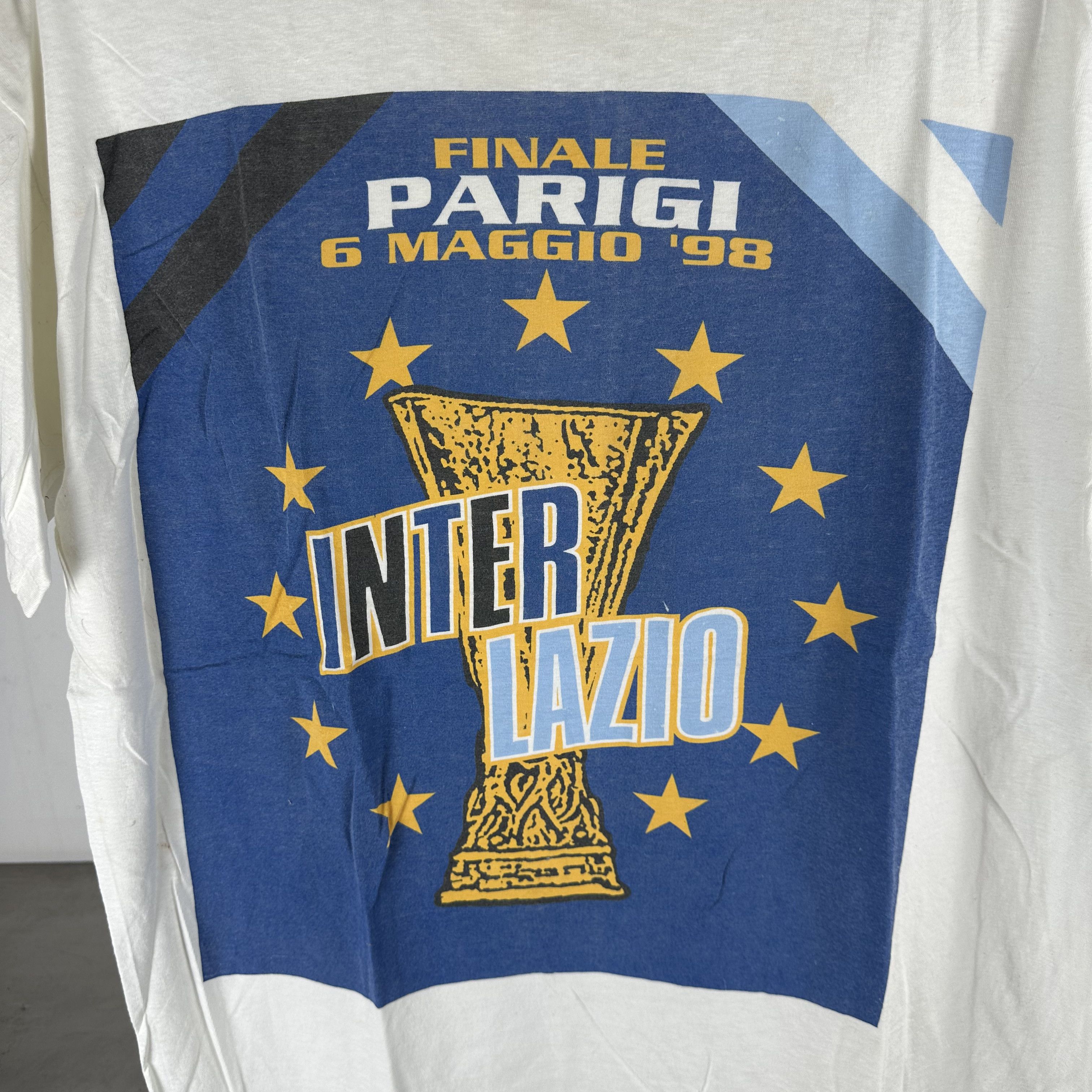 Vintage 1998 Finale Parigi Inter Milan VS Lazio FC Soccer T-Shirt Size US XL / EU 56 / 4 - 2 Thumbnail
