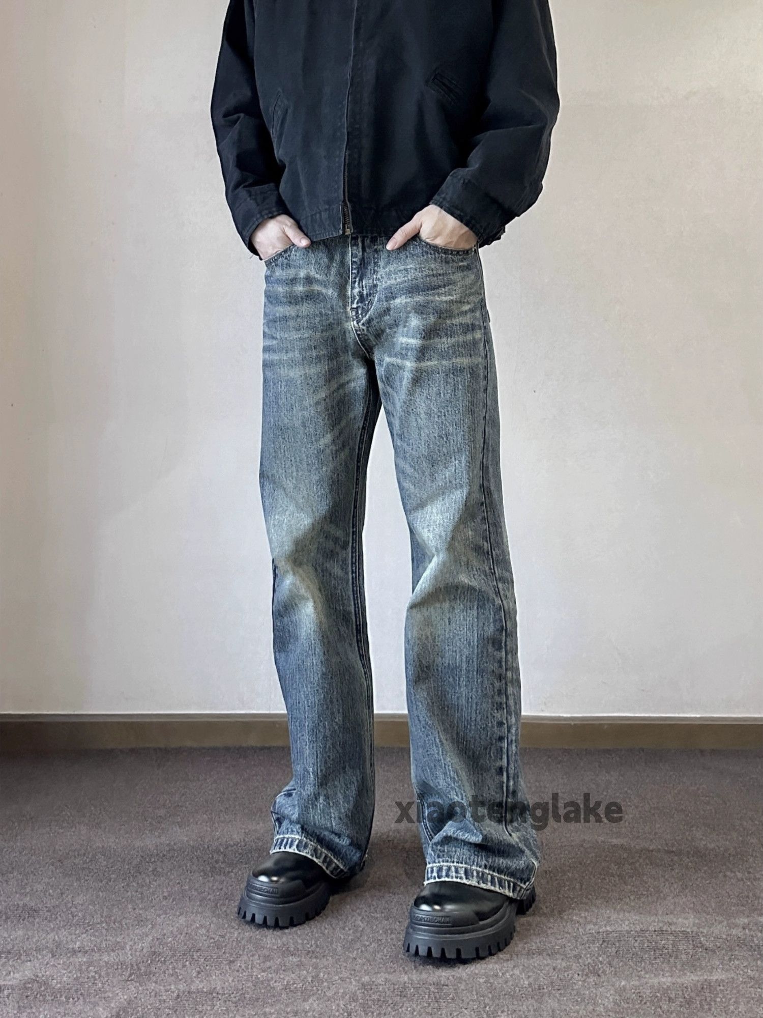 washed faded yuppie y2k cleanfit flared jeans