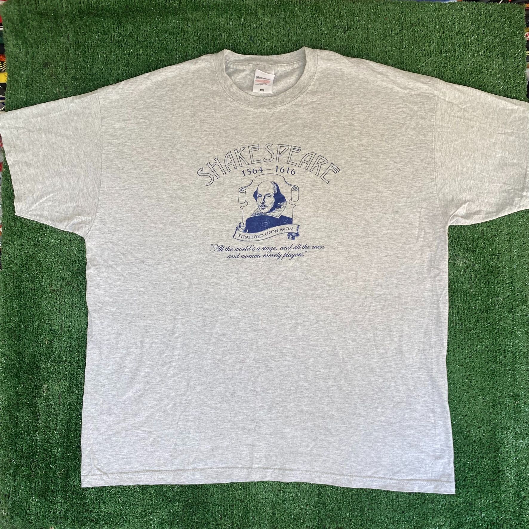 Fruit Of The Loom Vintage Y2K William Shakespeare Shirt Poetry Art History Tee Size US XXL / EU 58 / 5 - 1 Thumbnail