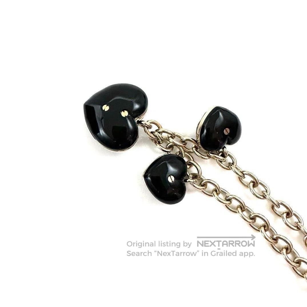 Chanel Chanel Silver Chain Black Heart Pendants. Size ONE SIZE - 4 Thumbnail