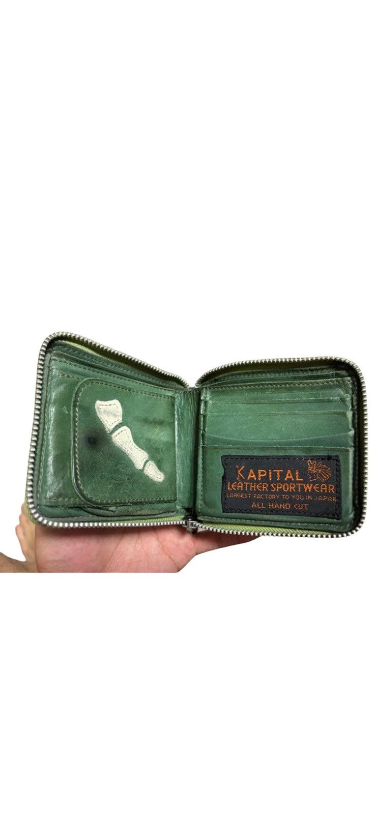 Kapital KAPITAL Thumb-Up Bone Hand Zip Wallet Size ONE SIZE - 4 Thumbnail
