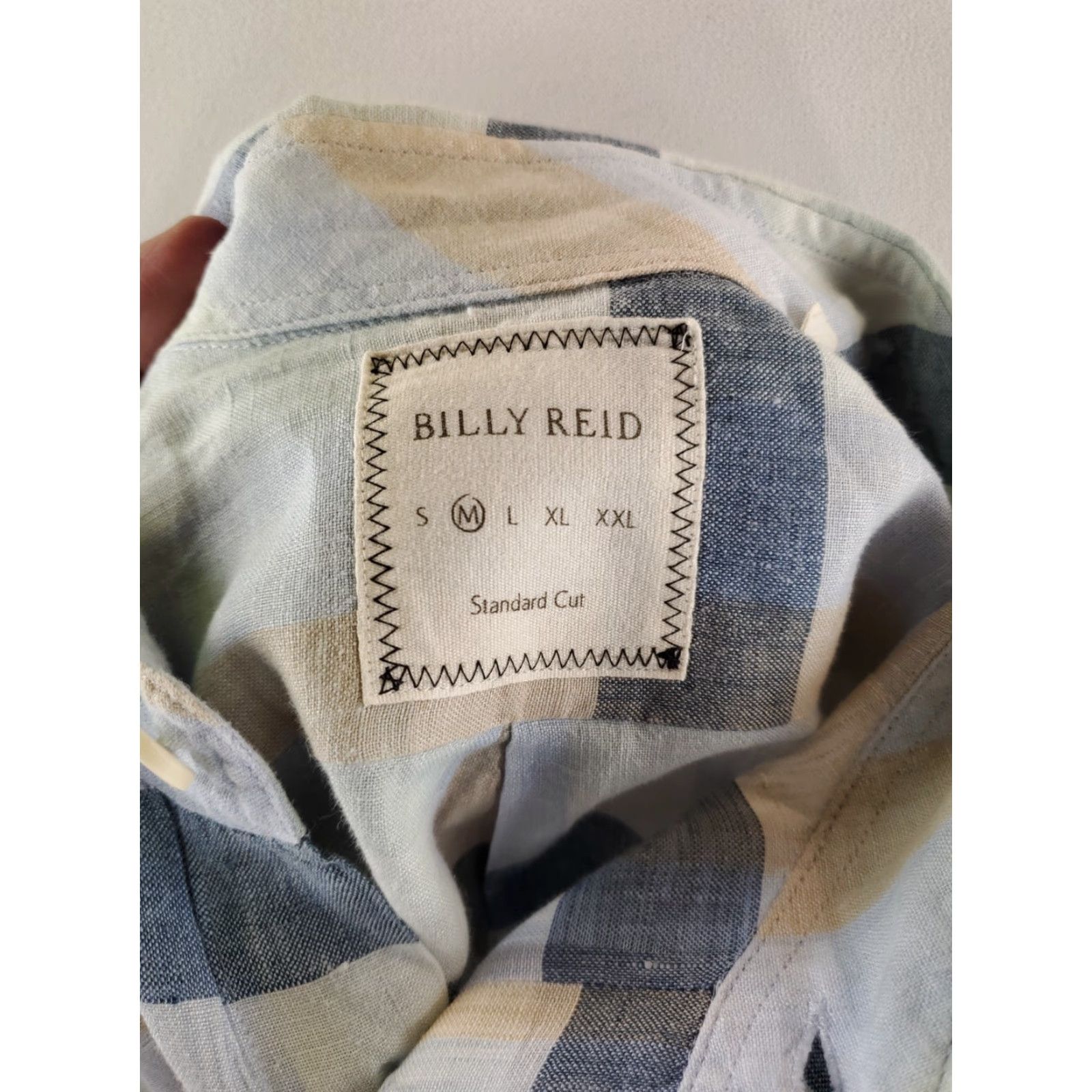 Billy Reid Billy Reid Button-Up Shirt 100% Linen Blue Tan Plaid Mens M Long Sleeve Size US M / EU 48-50 / 2 - 2 Thumbnail
