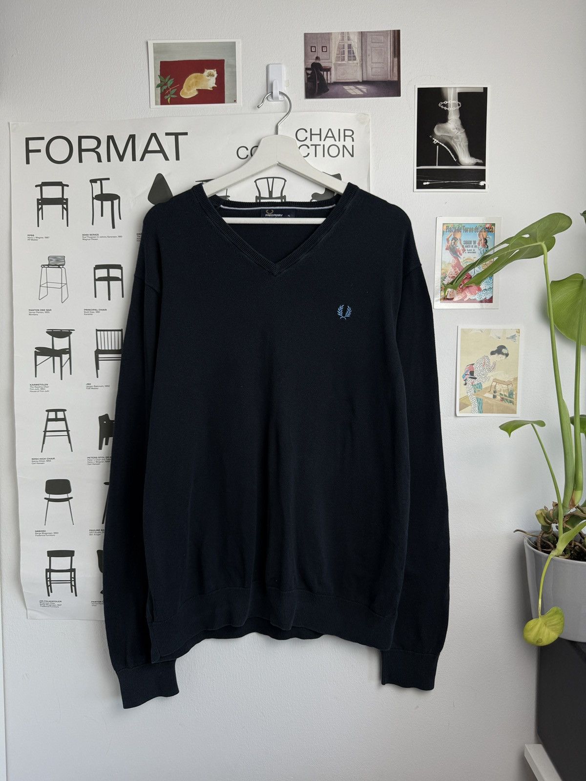 Designer × Fred Perry Fred Perry V-neck sweater XL designer luxury old money rare Size US XL / EU 56 / 4 - 1 Thumbnail