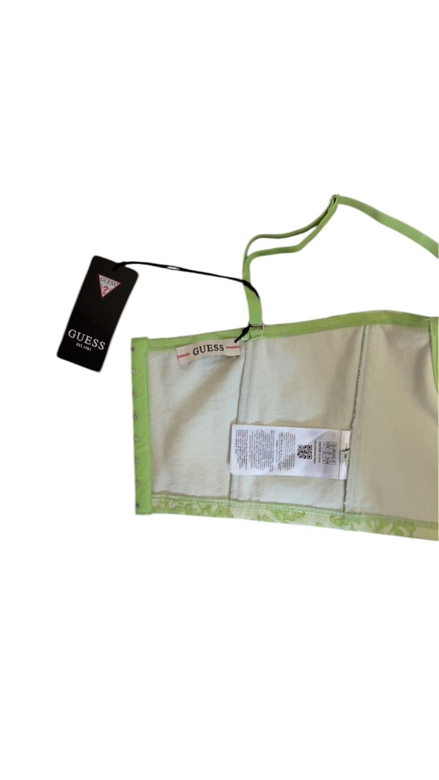 Guess GUESS Green & White Lace Bustier Crop Top Size S / US 4 / IT 40 - 3 Thumbnail