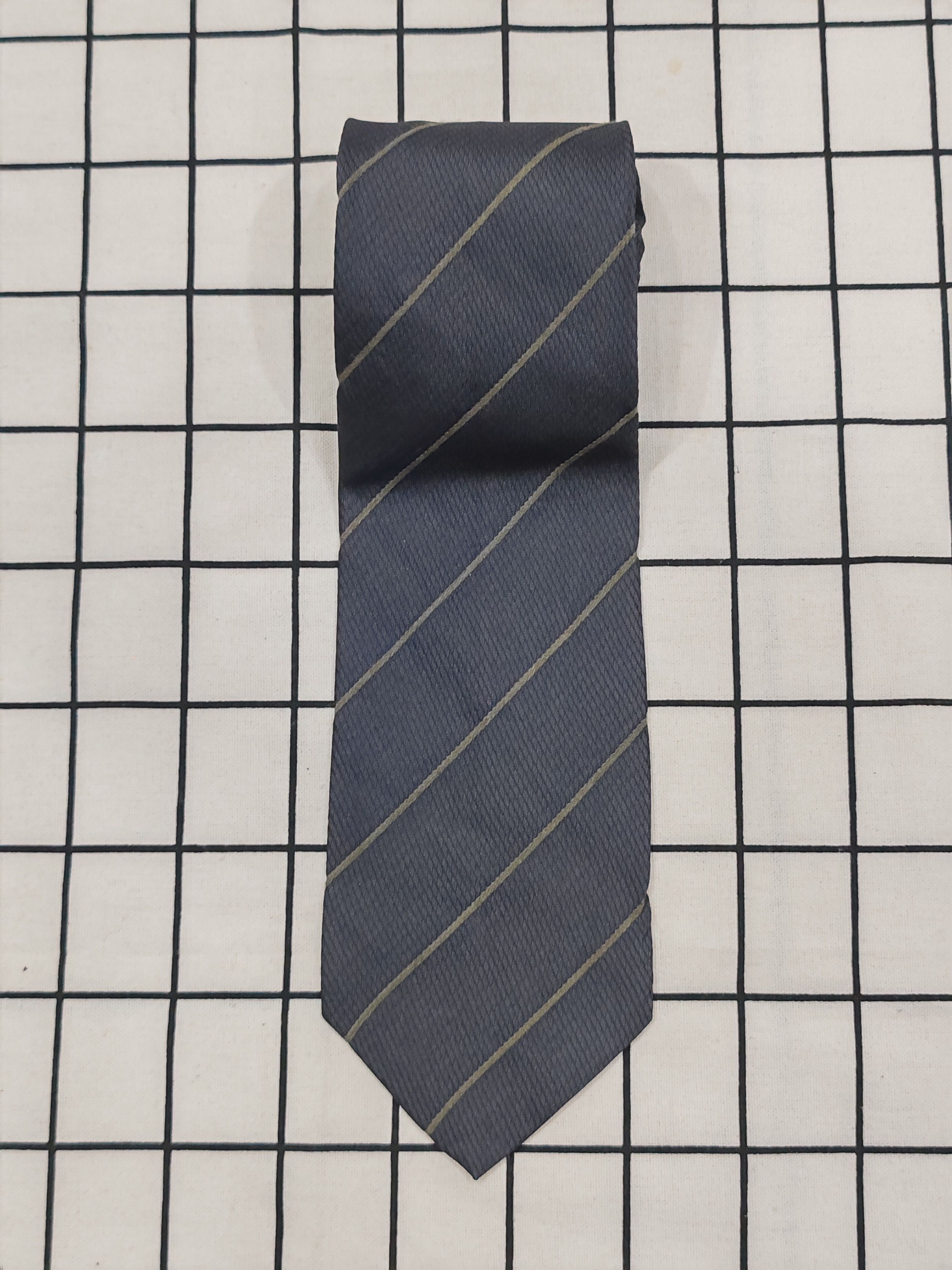 Armani ARMANI COLEZIONI Necktie Stripe Design Blue Made in Italy Size ONE SIZE - 1 Thumbnail