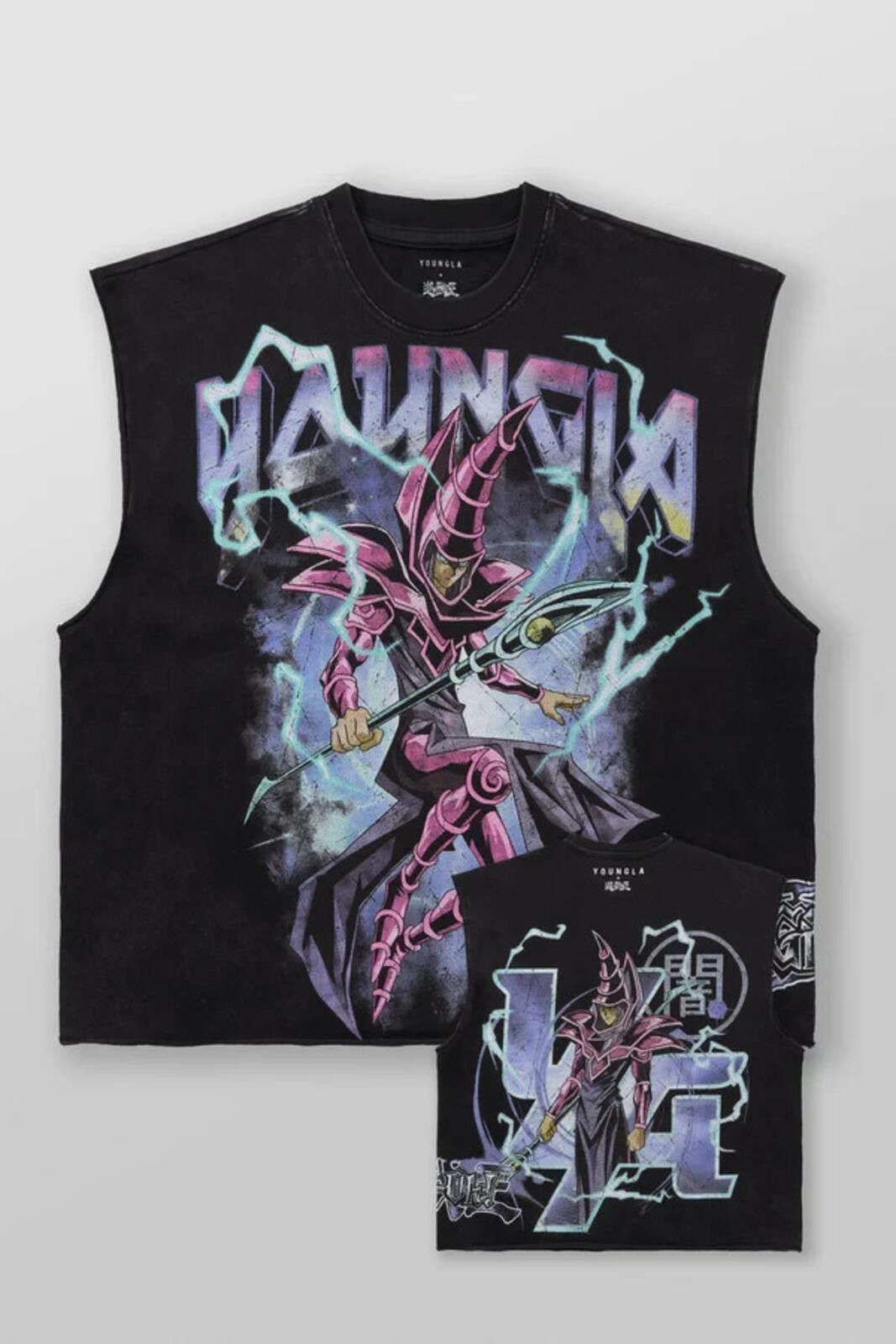 YoungLA YoungLA- Mens Medium Dark Magician-3033 -Yu-Gi-Oh!® Cut-Offs Size US M / EU 48-50 / 2 - 3 Thumbnail