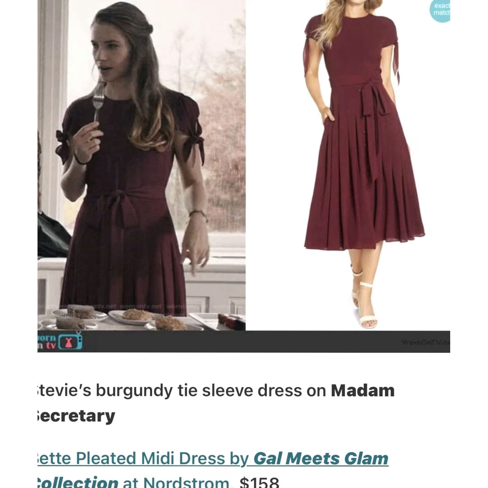 Vintage GAL MEETS GLAM Bette Midi Pleated Dress Shirt? Size M / US 6-8 / IT 42-44 - 3 Thumbnail