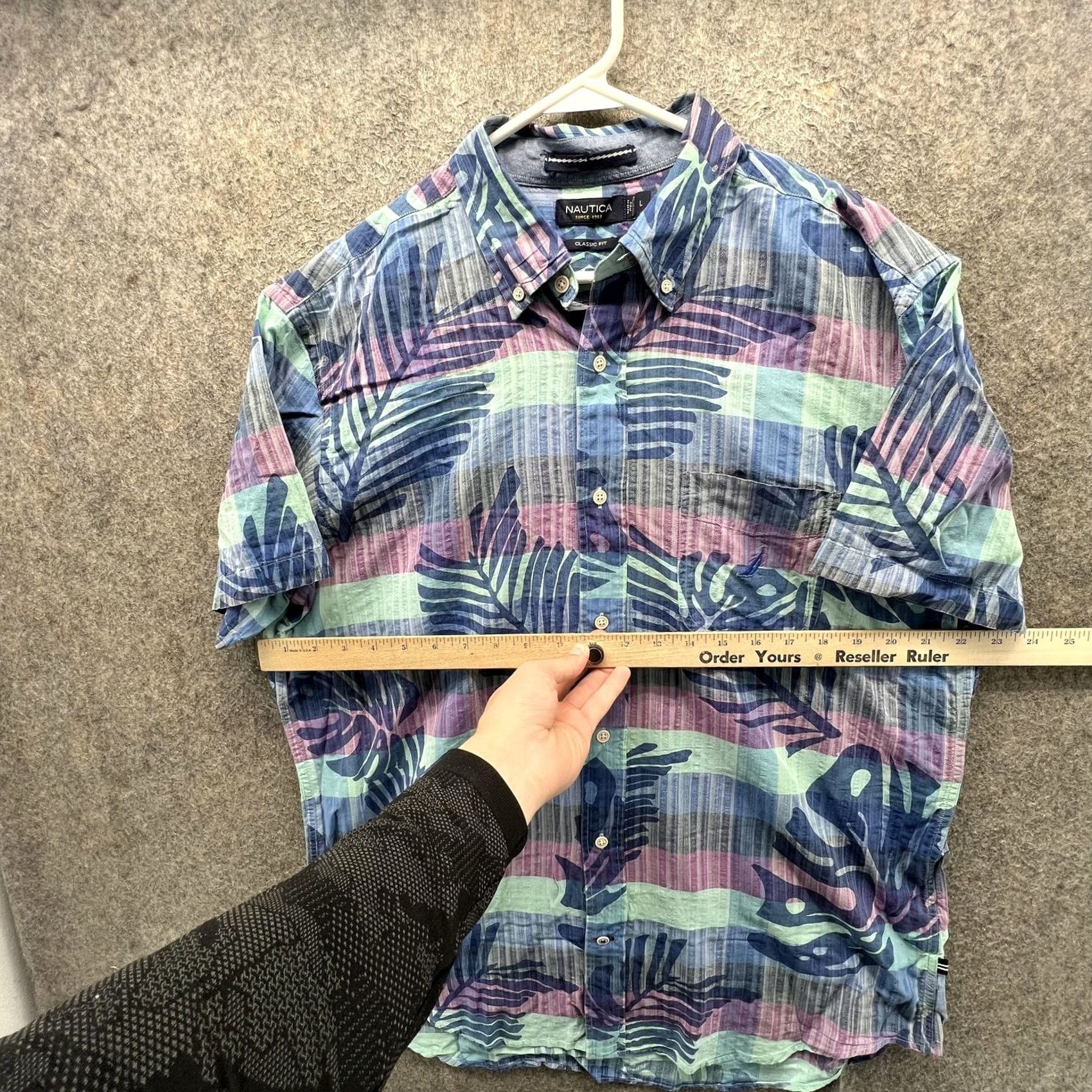 Nautica Nautica Shirt Mens L Multicolor Floral Hawaiian Short Sleeve Button Front Shirt Size US L / EU 52-54 / 3 - 4 Thumbnail
