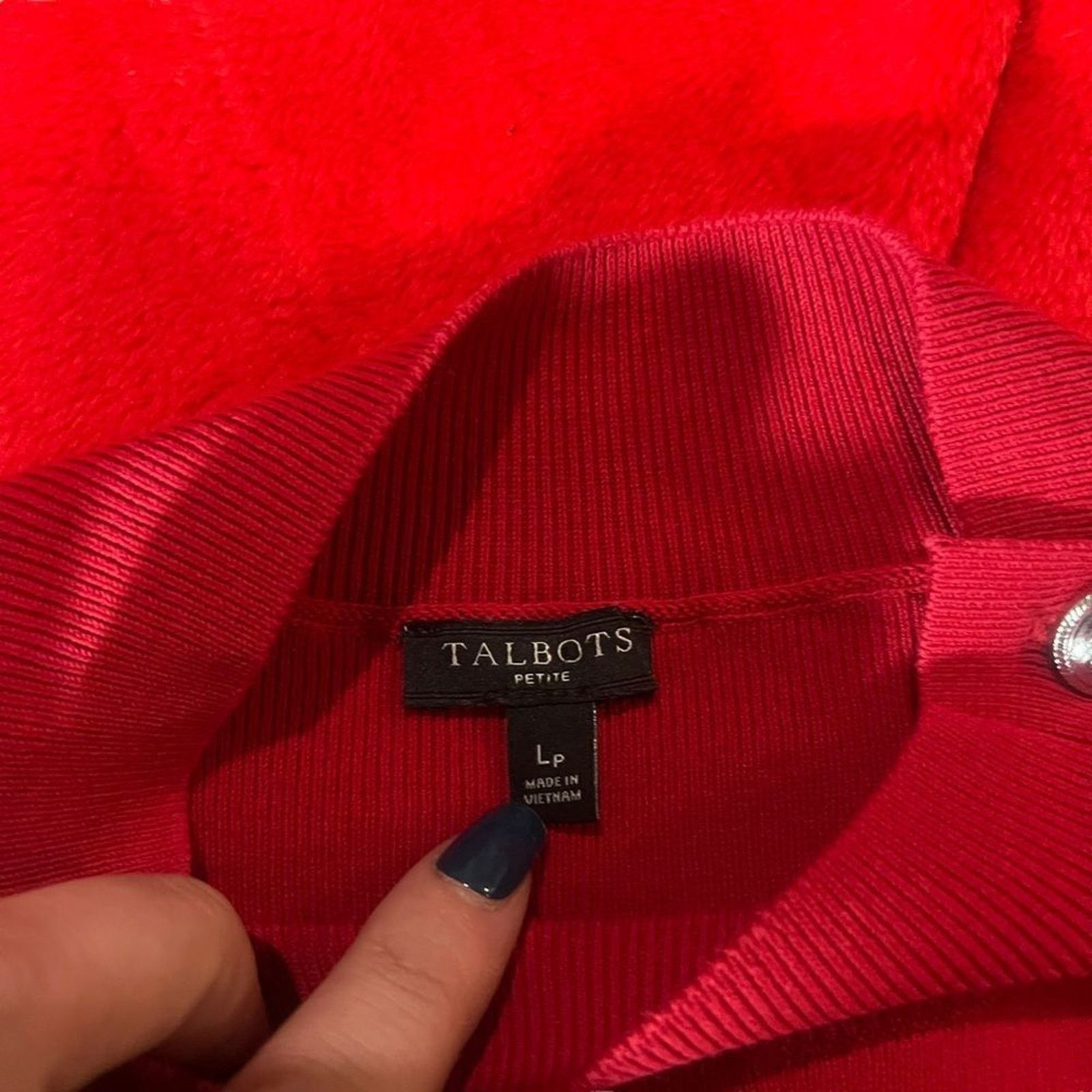 Talbots Talbots Sweater Womens Large Striped Mock Neck Short Sleeve Size L / US 10 / IT 46 - 4 Thumbnail
