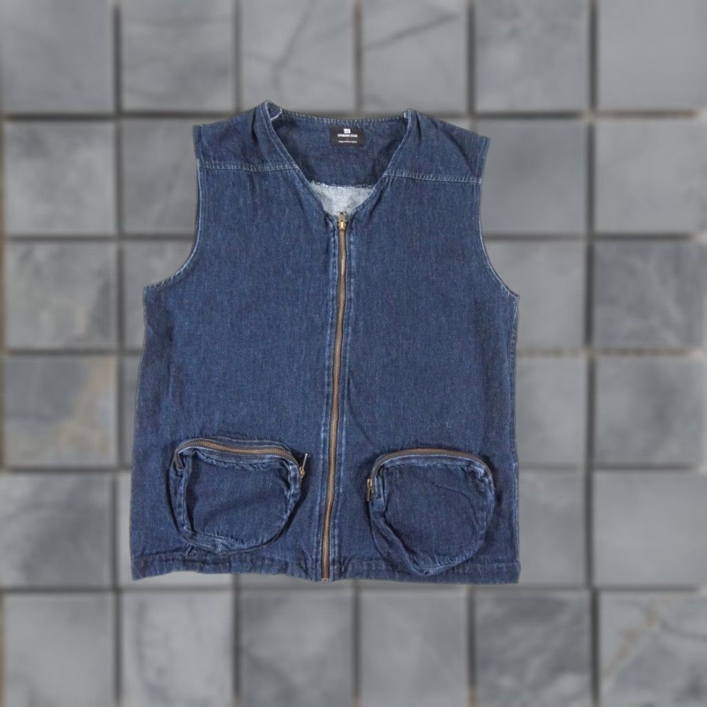 Denime Standard Issue Denim Vest Mens Large Blue Full Zip Casual Outdoor Size US 33 - 1 Thumbnail