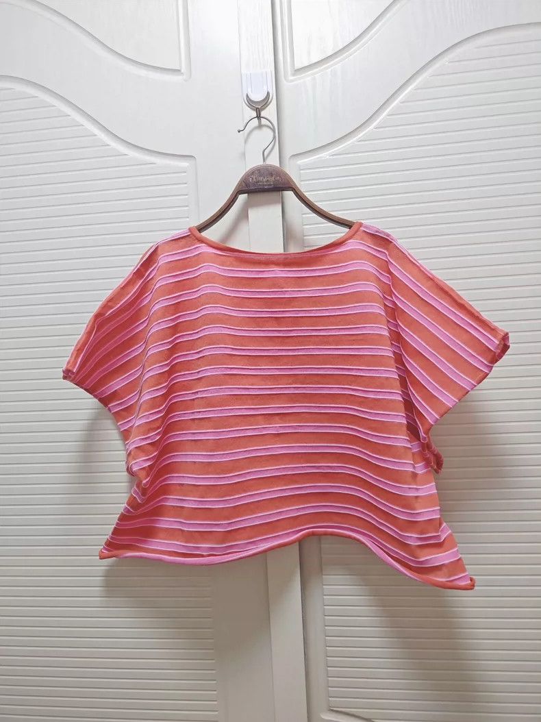 Issey Miyake Issey Miyake Pink striped knitted top Size M / US 6-8 / IT 42-44 - 2 Thumbnail