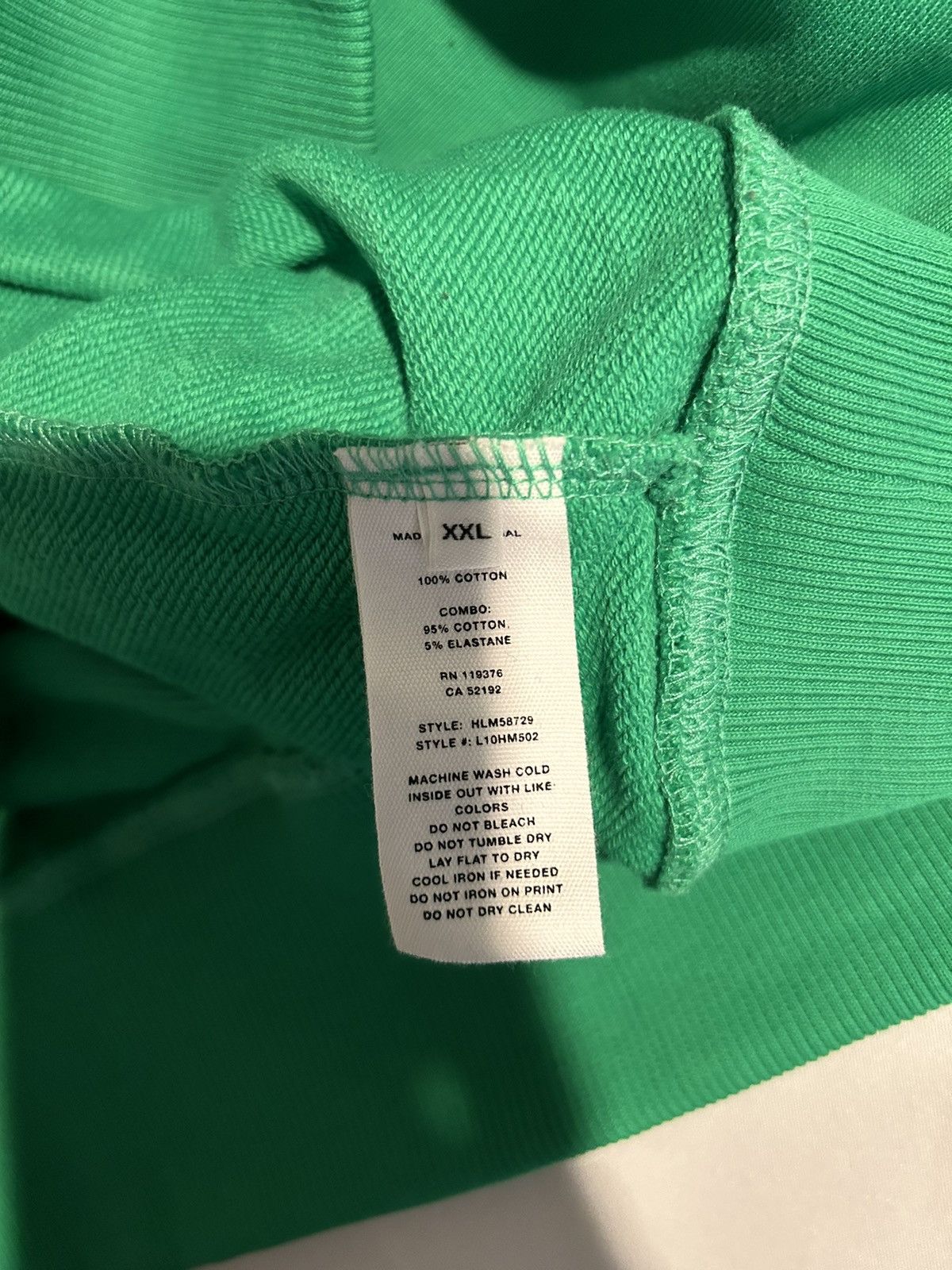 Helmut Lang HELMUT LANG - Macro Mix Terry Hoodie in Peppermint Size US XXL / EU 58 / 5 - 7 Thumbnail
