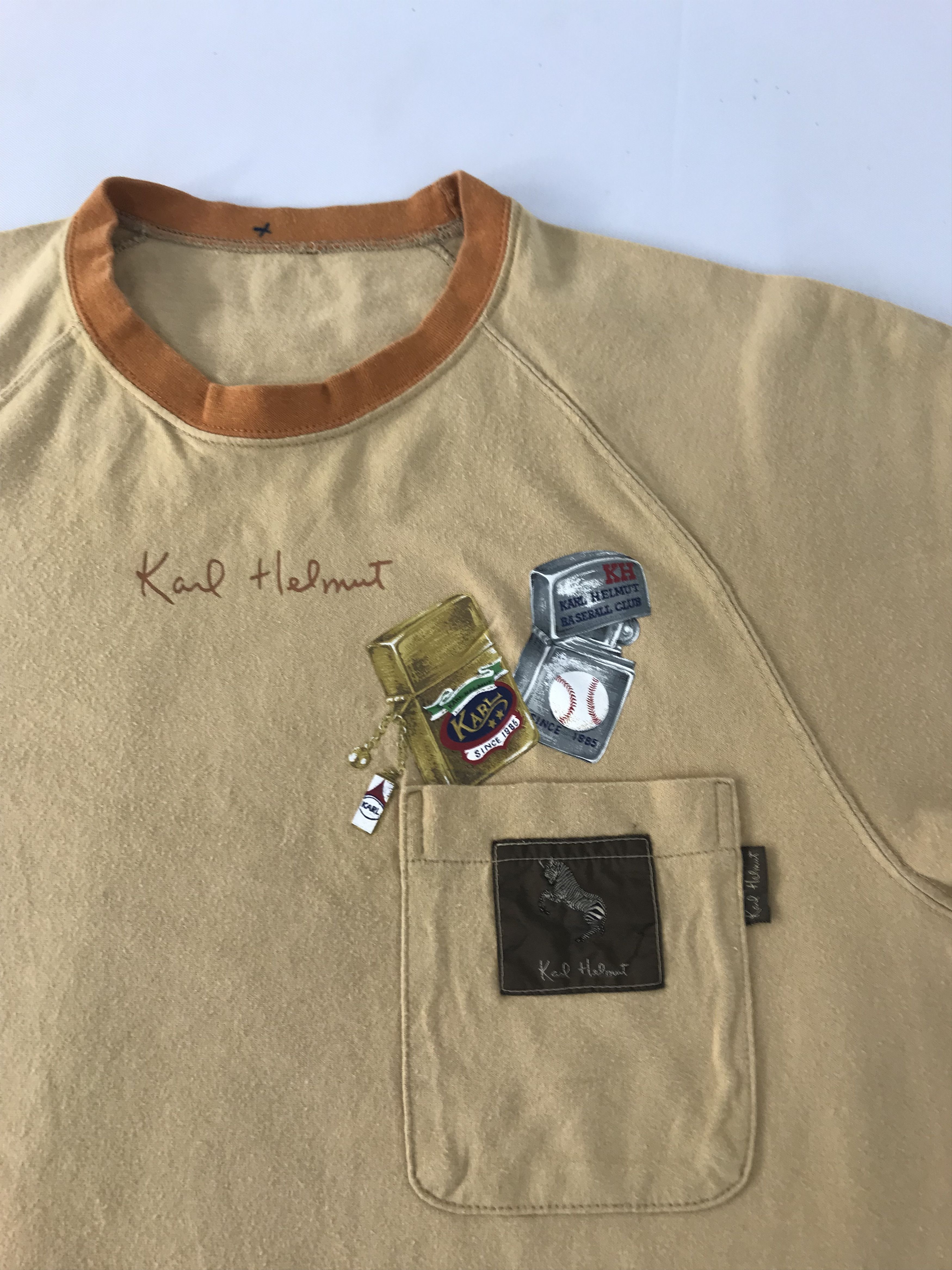 Karl Helmut 90s Karl Helmut Baseball Club Single Pocket Printed Tee Size US S / EU 44-46 / 1 - 3 Thumbnail