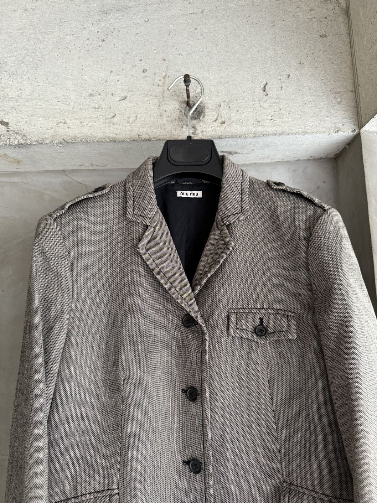 Miu Miu MIU MIU 2010FW Archive Grey Military Coat Size M / US 6-8 / IT 42-44 - 2 Thumbnail