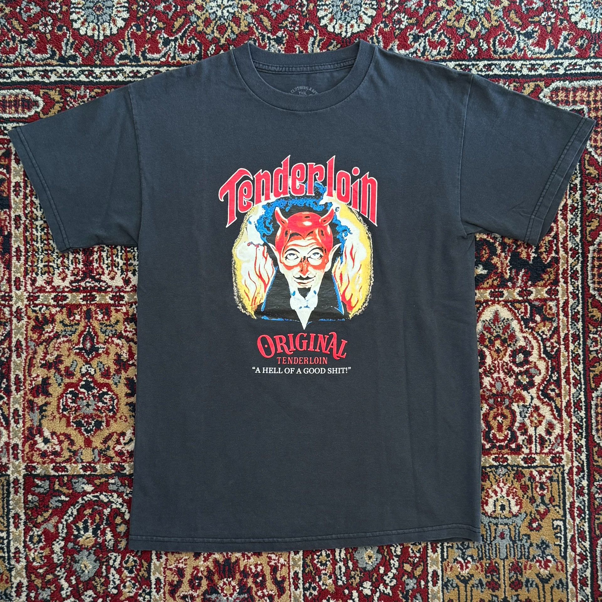 Tenderloin TENDERLOIN Old Nick Washed Gray Tee Size US M / EU 48-50 / 2 - 1 Thumbnail