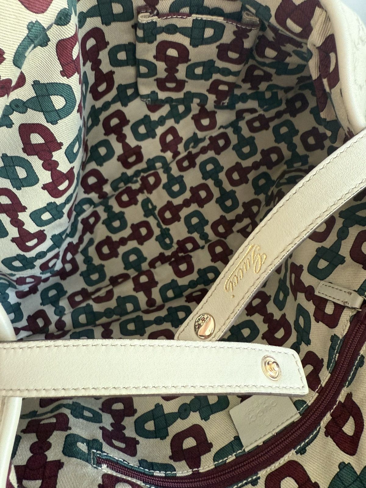 Gucci RARE Gucci Guccissma Cream Leather Shoulder Bag Size ONE SIZE - 8 Thumbnail