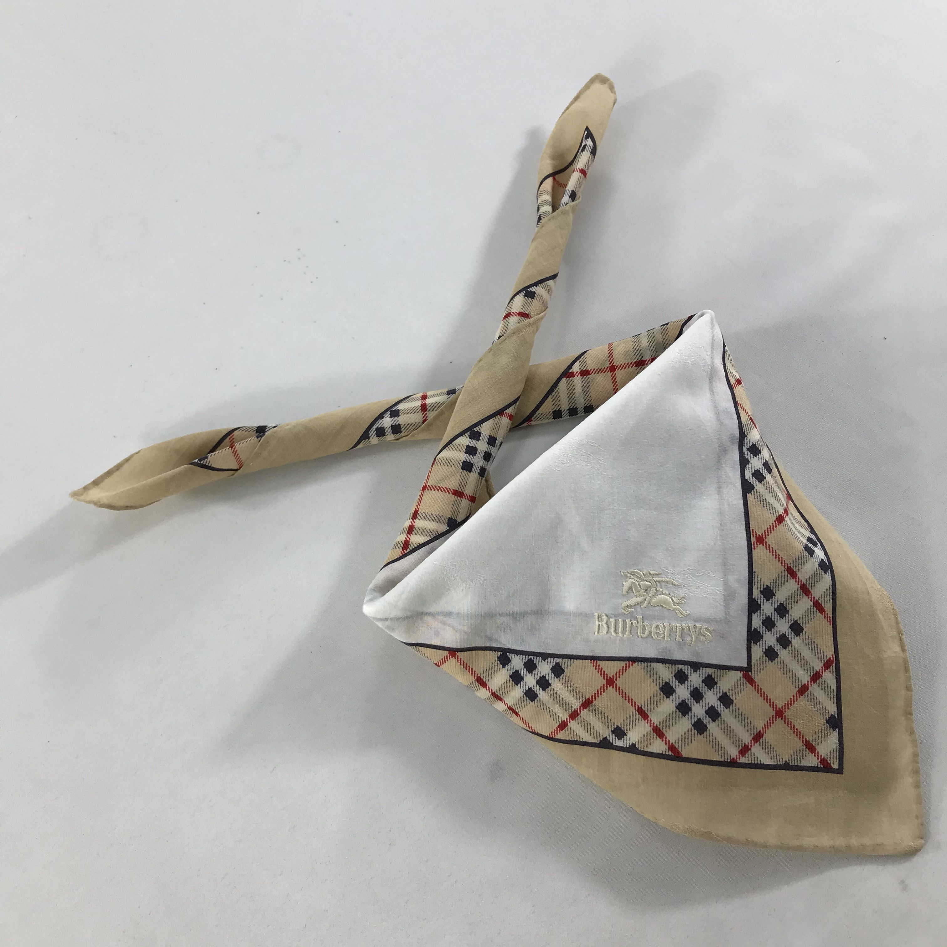 Burberry × Vintage Burberry Bandana / Handkerchief / Neckerchief - S1710 Size ONE SIZE - 6 Thumbnail