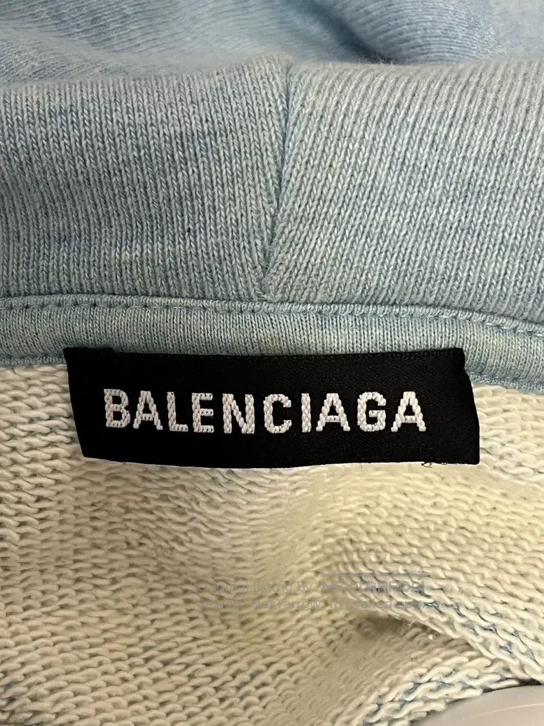 Balenciaga Balenciaga Haze Blue Hooded Sweatshirt Size US L / EU 52-54 / 3 - 4 Thumbnail