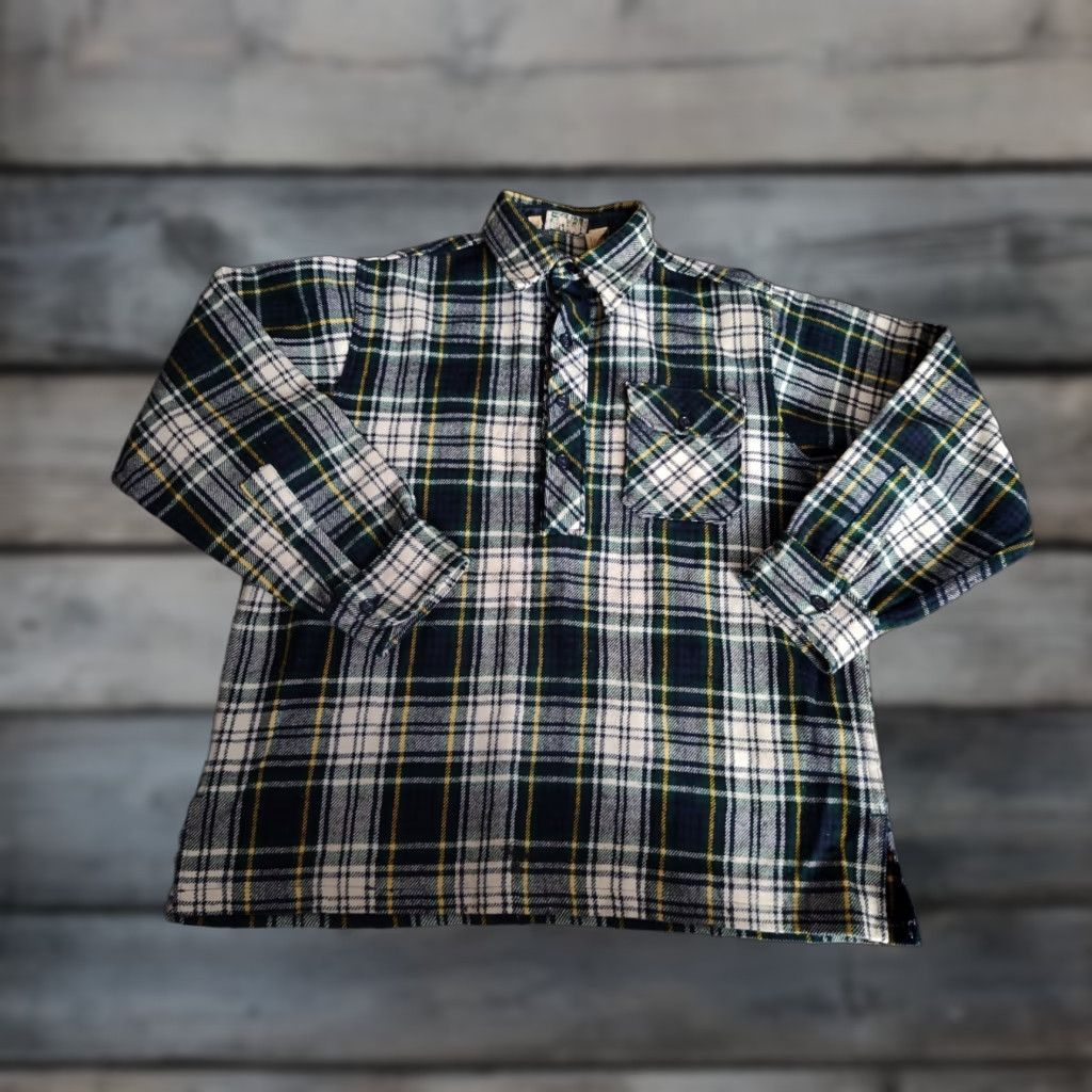 Vintage VINTAGE 1970s L.L. Bean Wool Flannel Plaid Button-Up Shirt Unisex Adults Large Green Winter Size US L / EU 52-54 / 3 - 1 Thumbnail