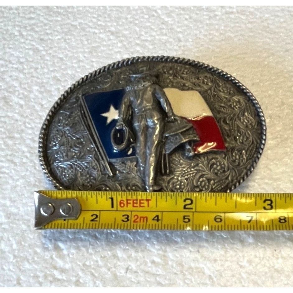 Other Texas Flag Cowboy Belt Buckle Oval Design Size ONE SIZE - 4 Thumbnail