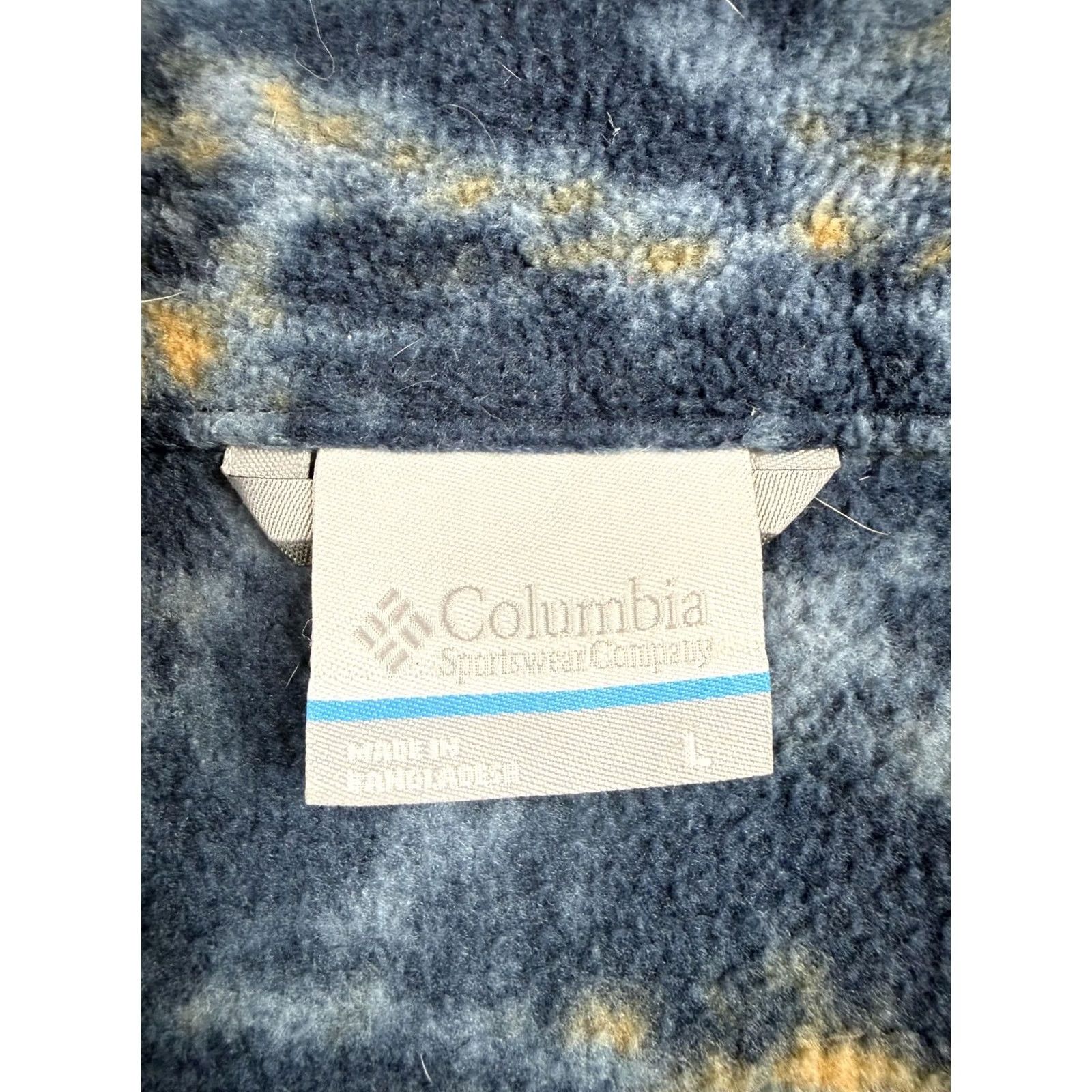Vintage Columbia Jacket Mens Large Blue Camo Full Zip Fleece Hiking Outdoor Warm Size US L / EU 52-54 / 3 - 3 Thumbnail