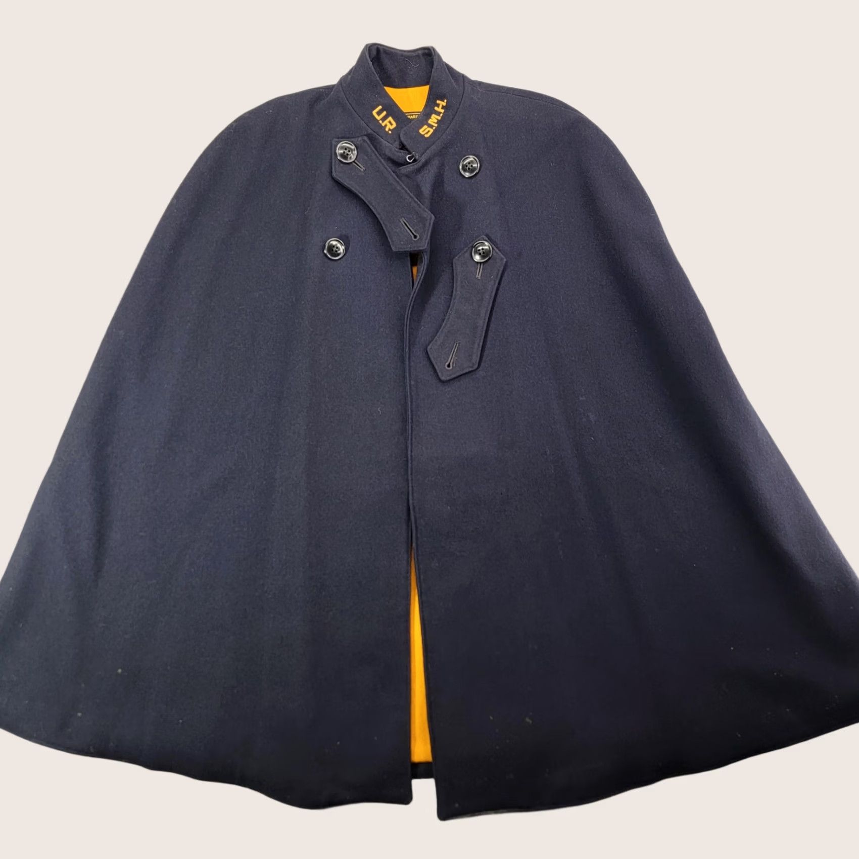 Vintage VINTAGE Bruck's Nurses Cape Jacket Womens One Size Blue Wool Uniform Cloak Size ONE SIZE - 1 Thumbnail