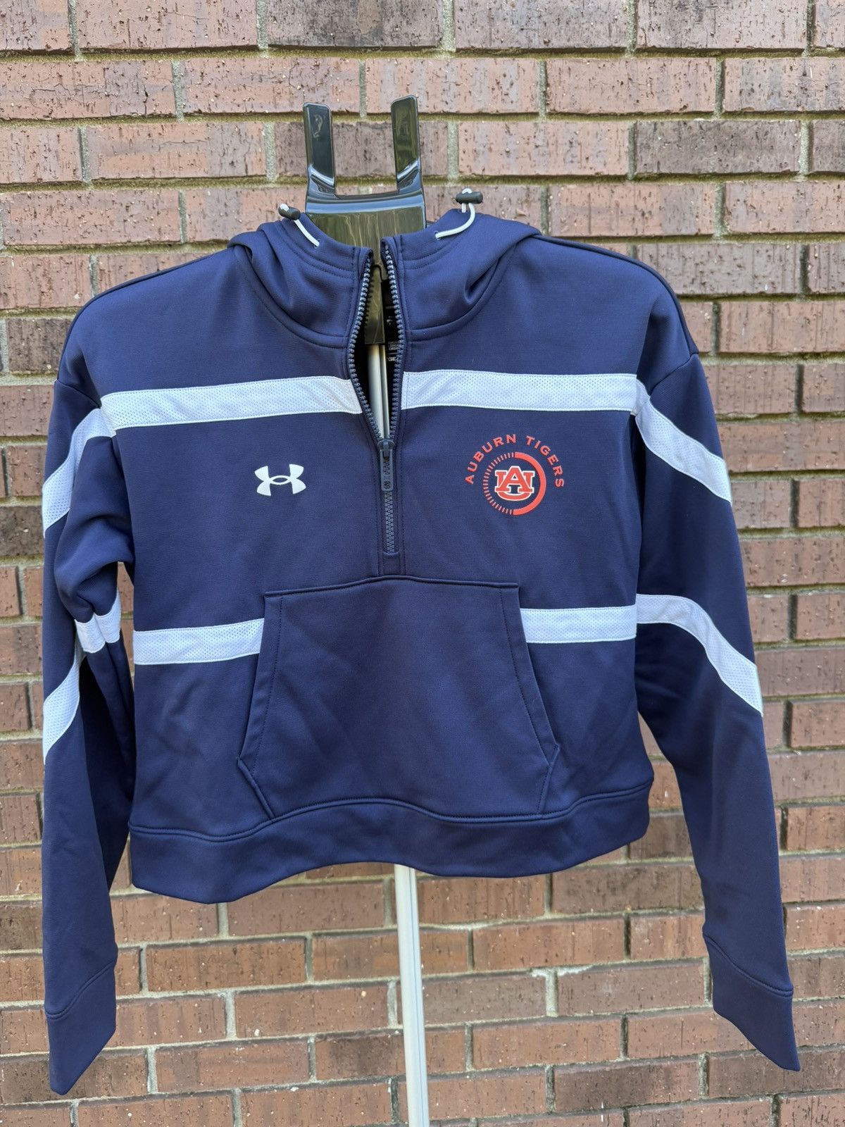 Under Armour Under Armour Navy Auburn Tigers Cropped Hoodie Sweatshirt Size S / US 4 / IT 40 - 3 Thumbnail
